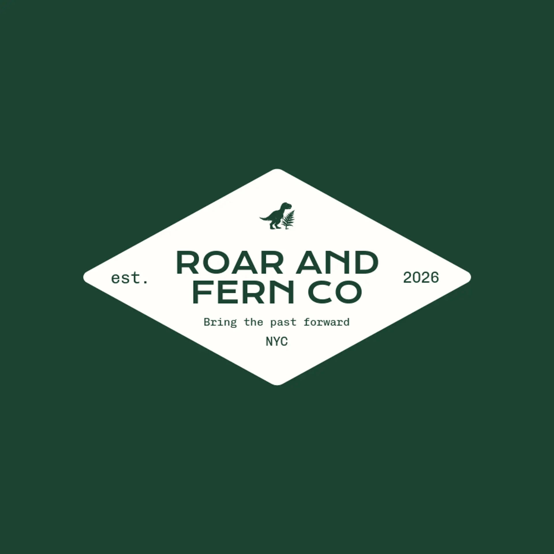 Roar and Fern Co logo for dinosaur