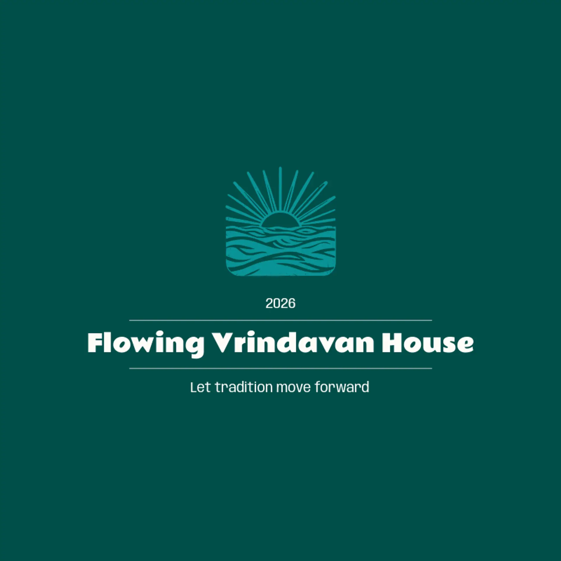 Flowing Vrindavan House logo for krishna