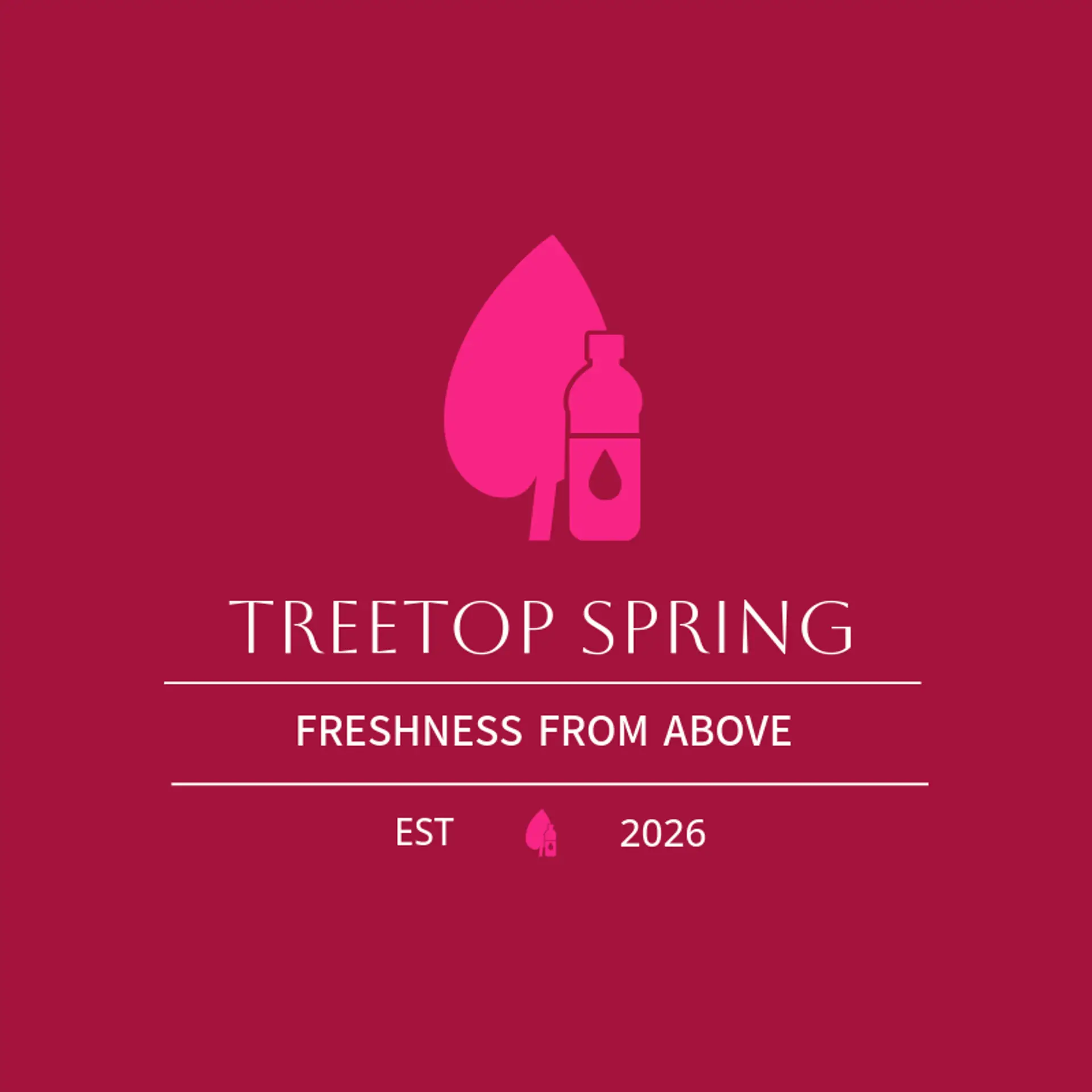 Treetop Spring logo for water bottle