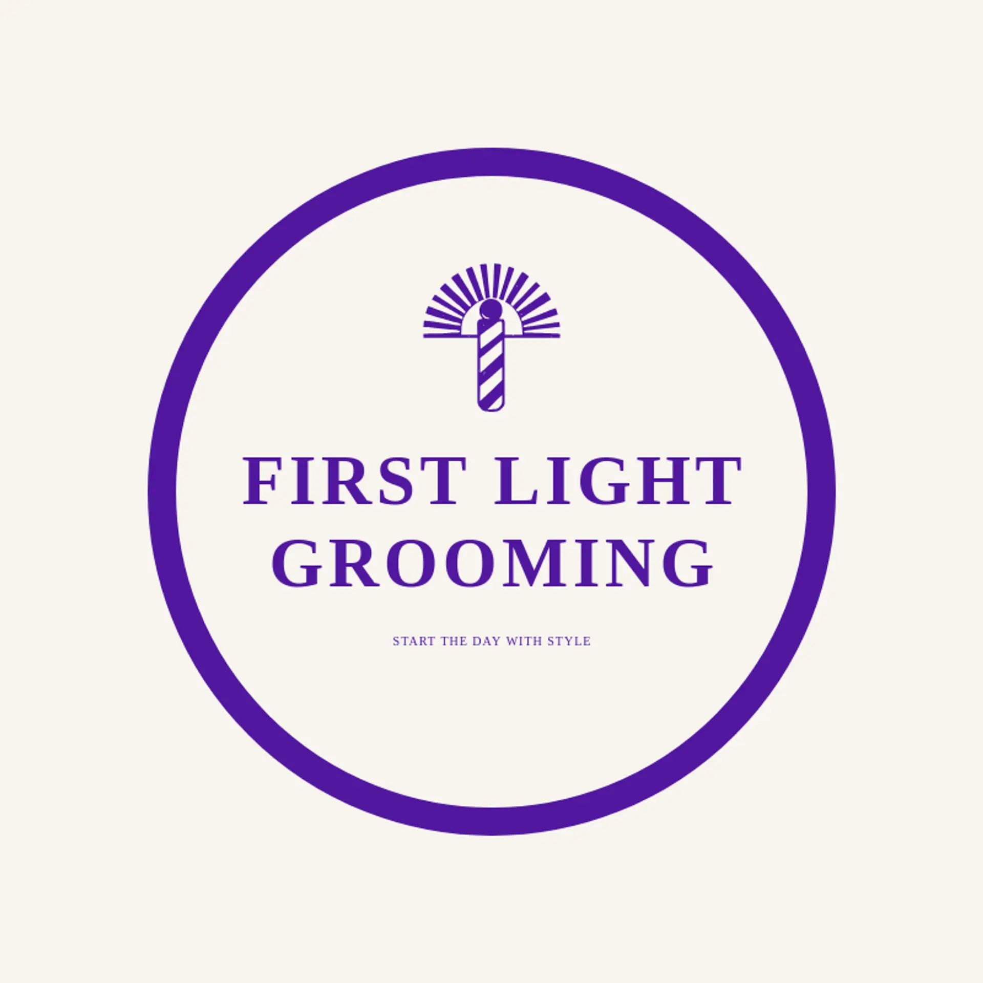 First Light Grooming logo for barber pole