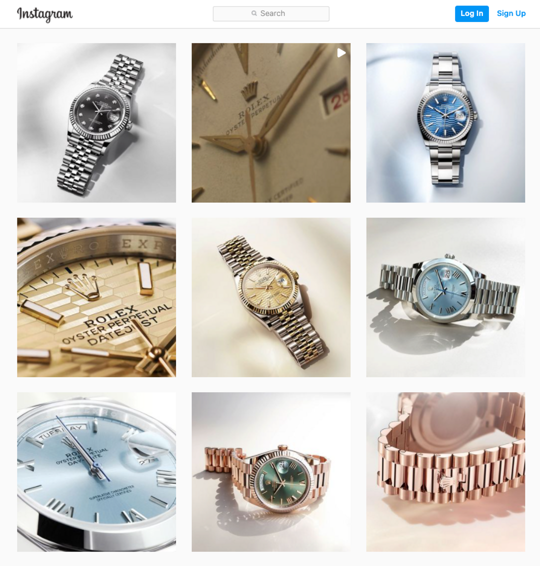 Rolex Instagram Page