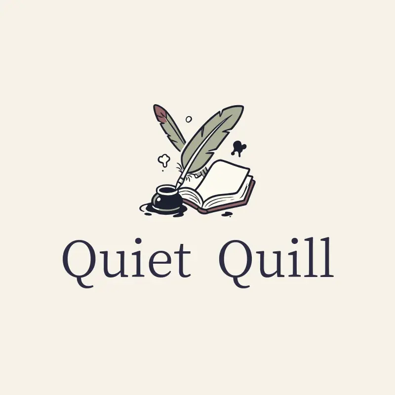 The newsletter name Quiet Quill as a branded logo with a color icon