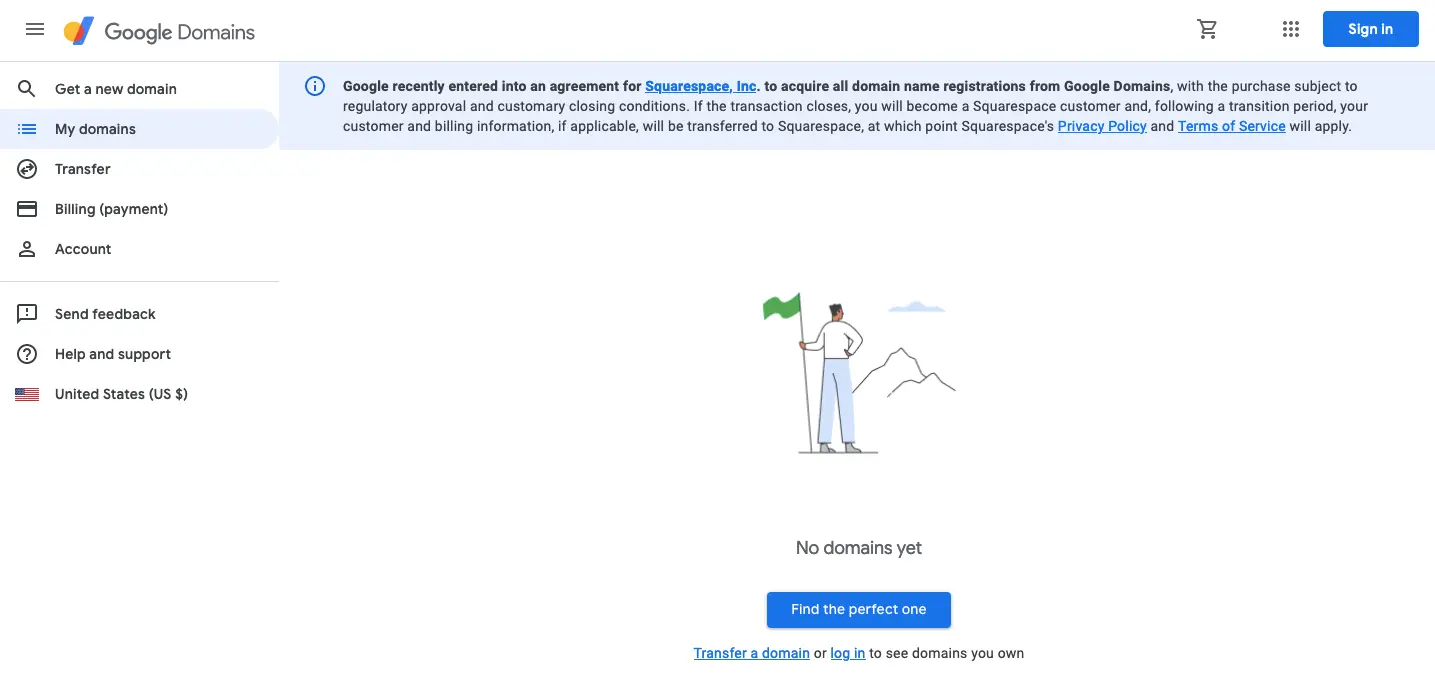 Google Domains domain registration