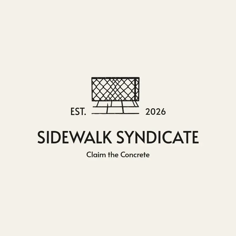 The streetwear name Sidewalk Syndicate as a branded logo with a single color icon