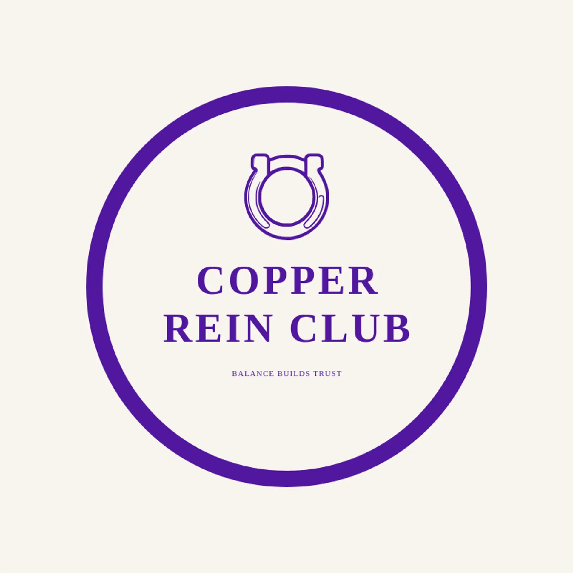 Copper Rein Club logo for horseshoe