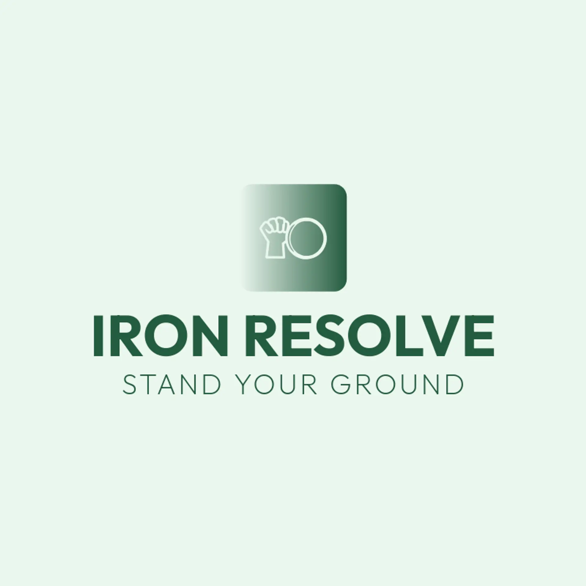 Iron Resolve logo for superhero