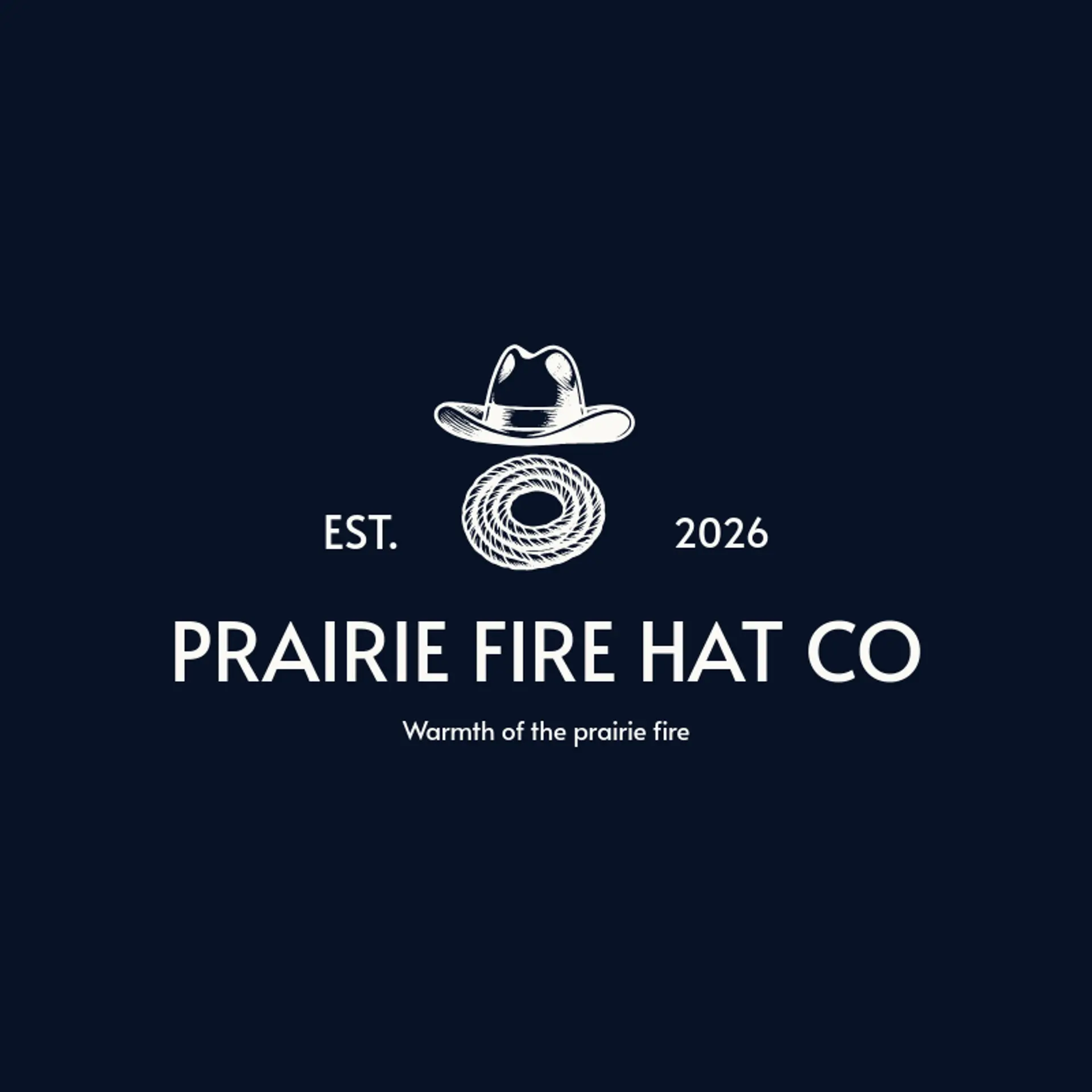 Prairie Fire Hat Co logo for cowboy hat
