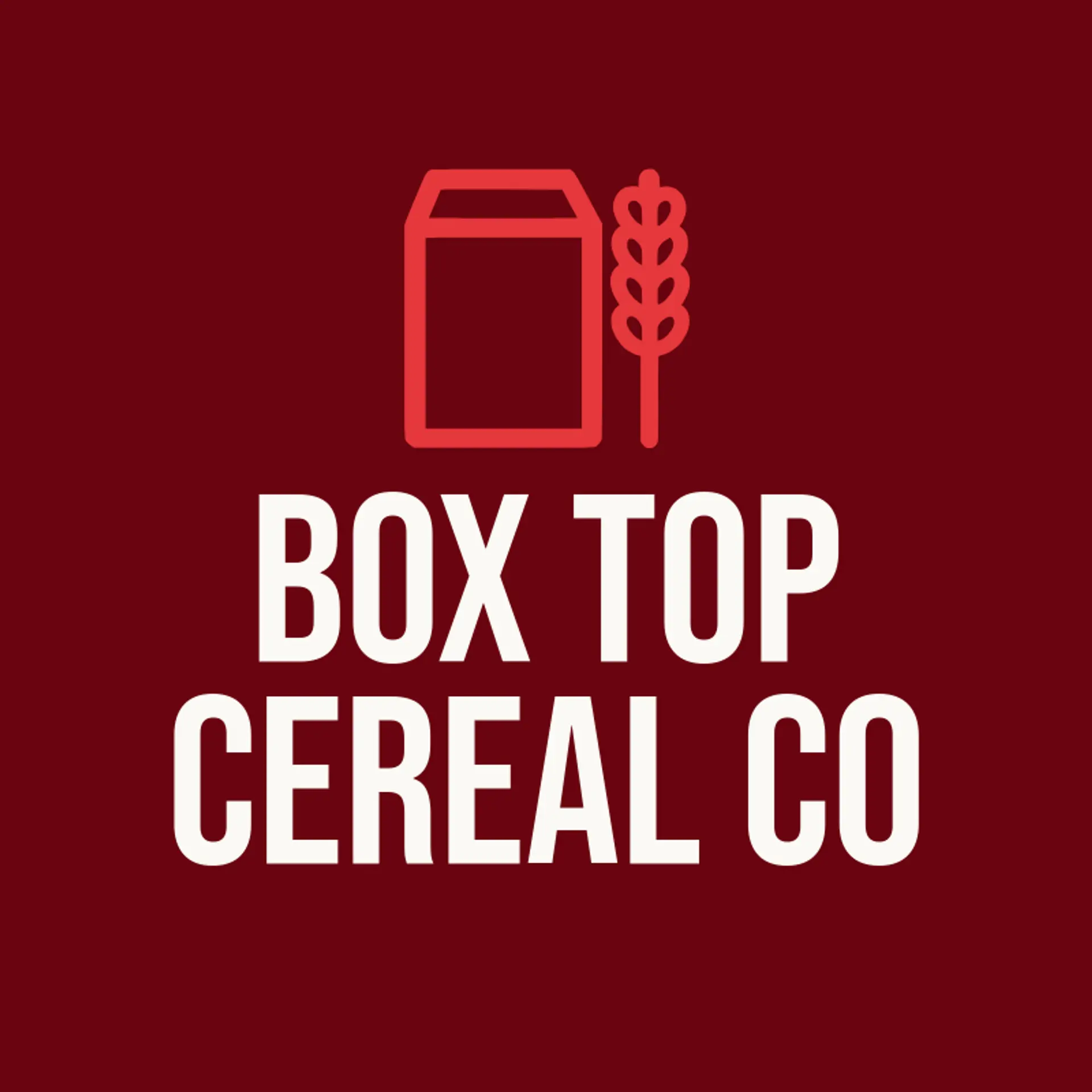 Box Top Cereal Co logo for cereal