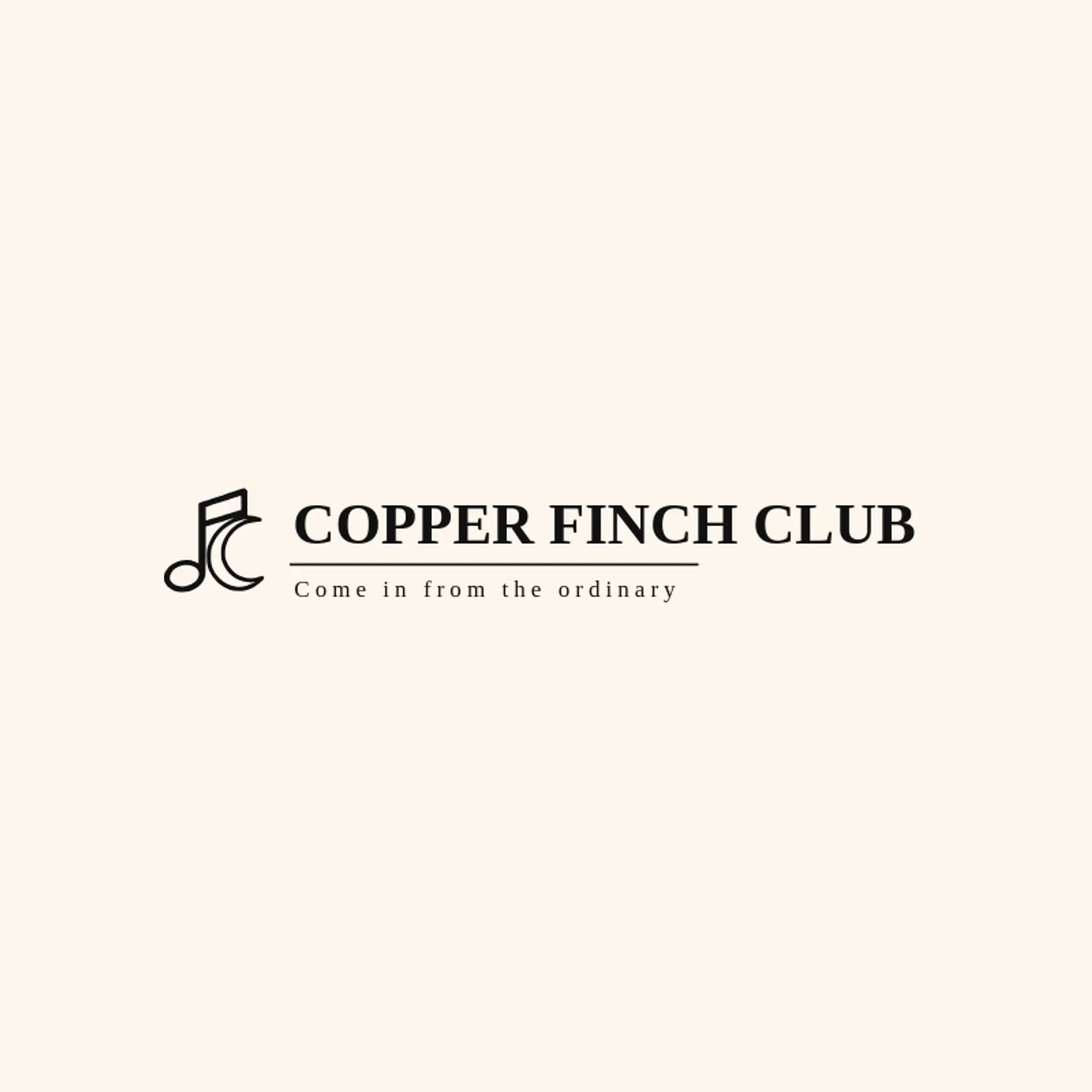 Copper Finch Club logo for speakeasy