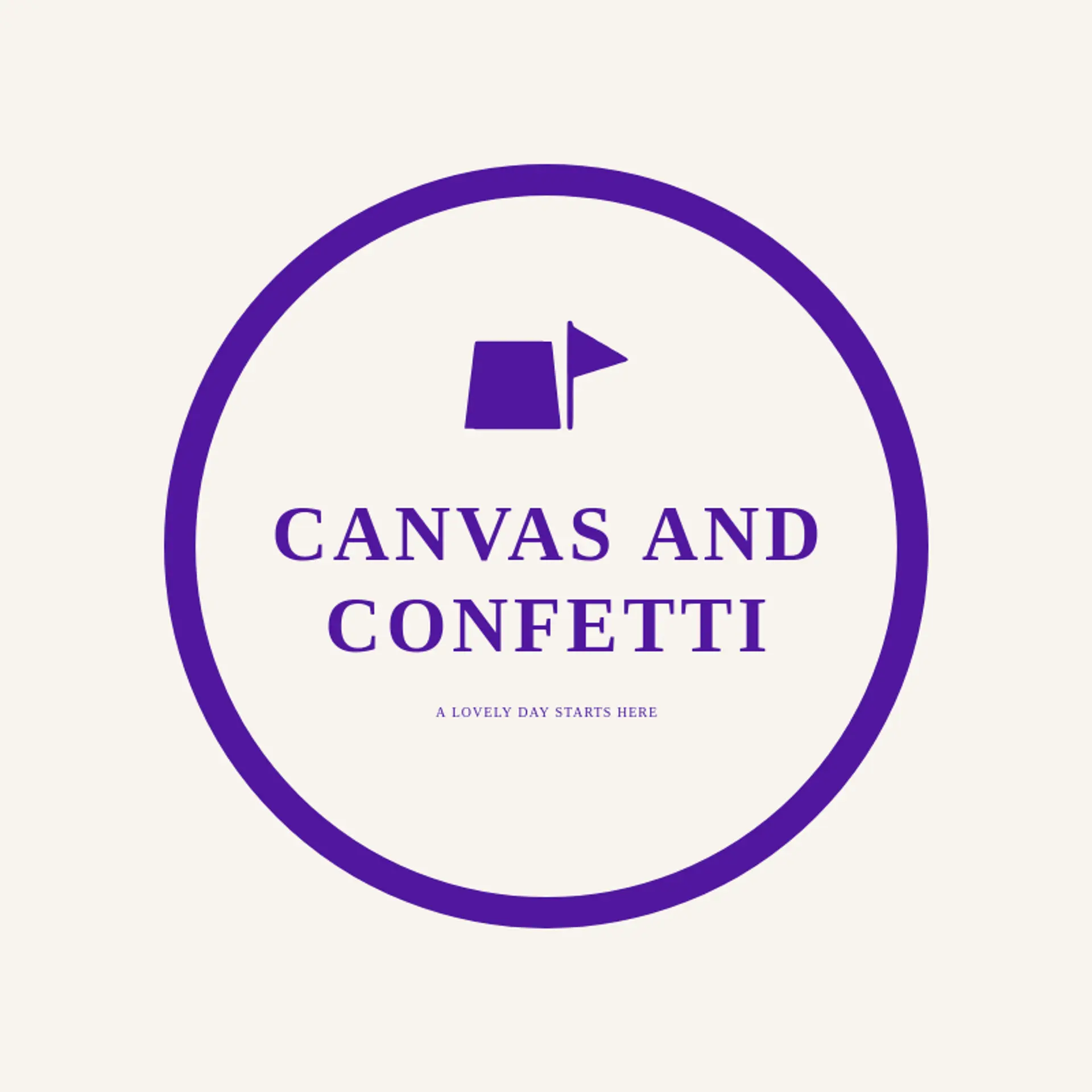 Canvas and Confetti logo for party rental
