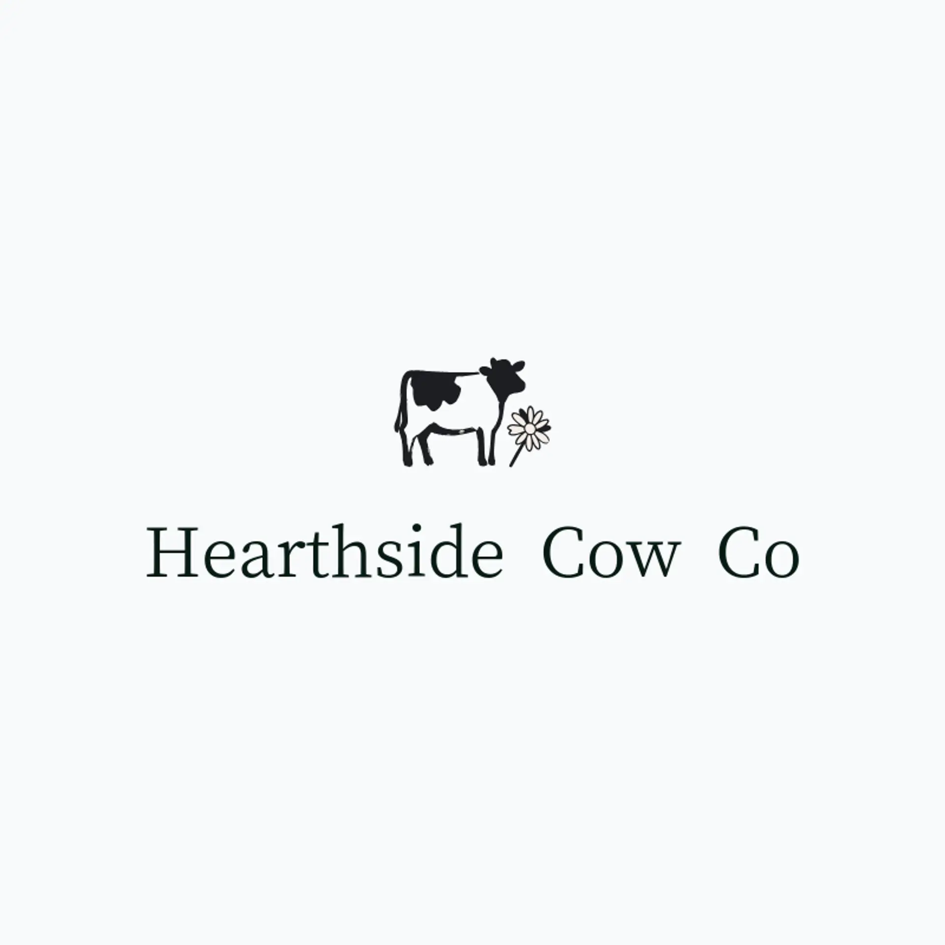 Hearthside Cow Co logo for cow