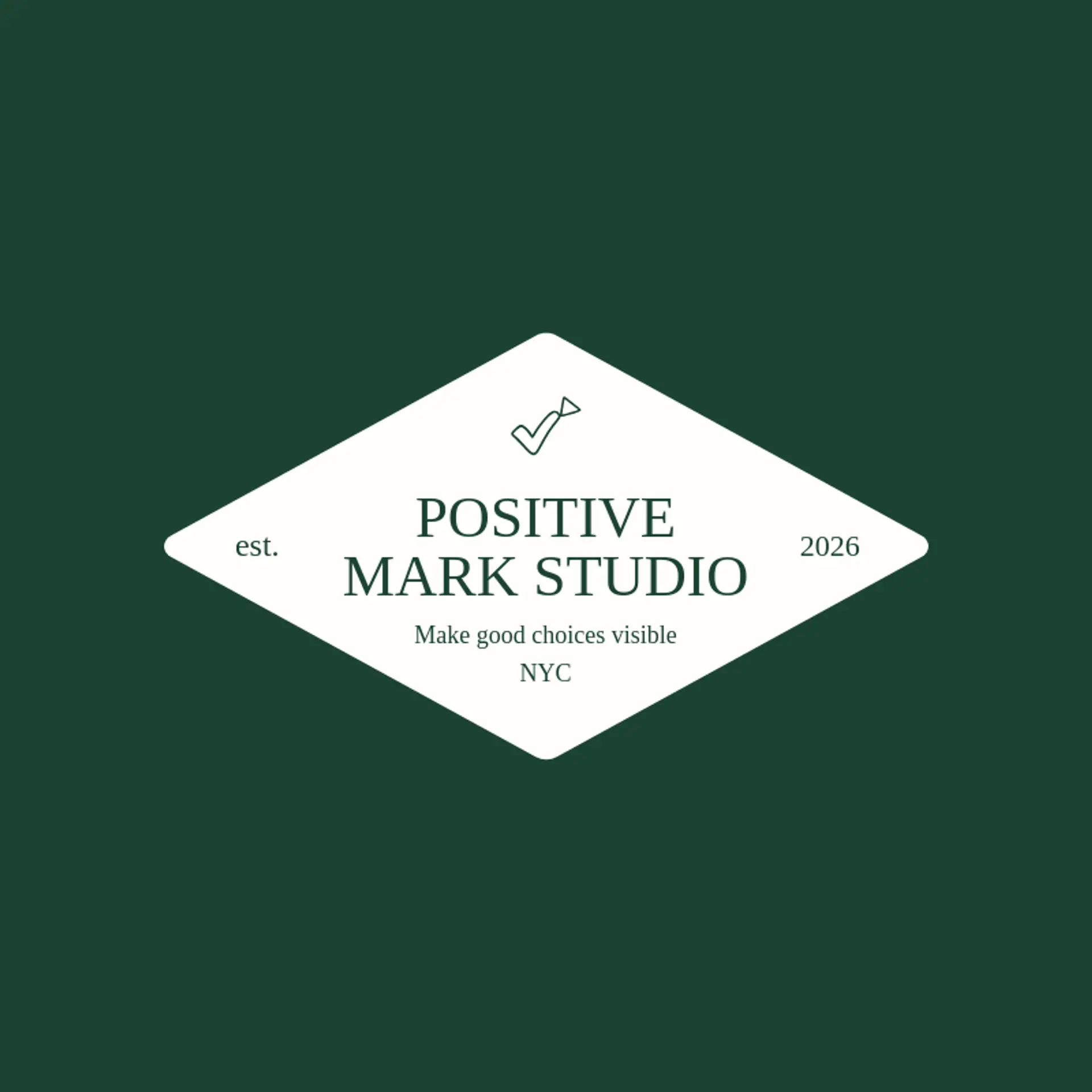 Positive Mark Studio logo for check mark