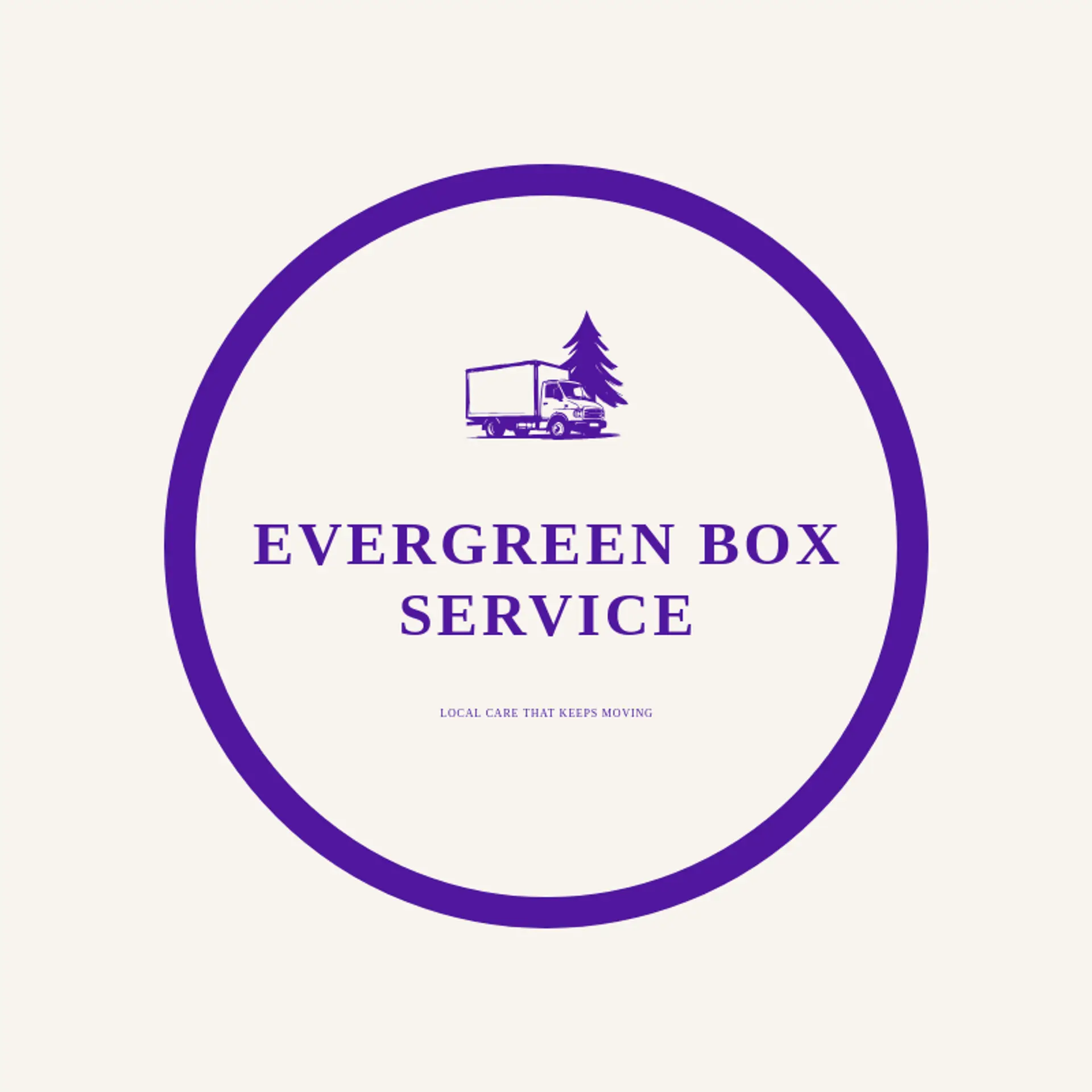 Evergreen Box Service logo for box truck