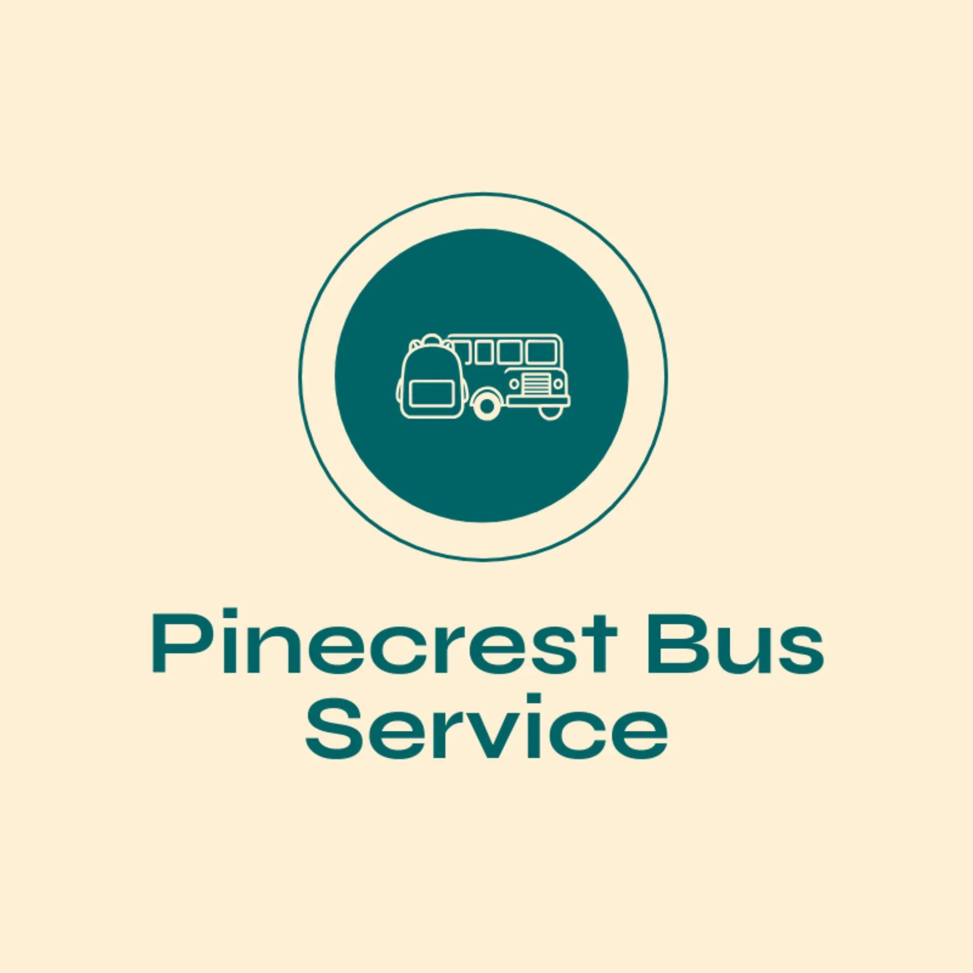 Pinecrest Bus Service logo for school bus