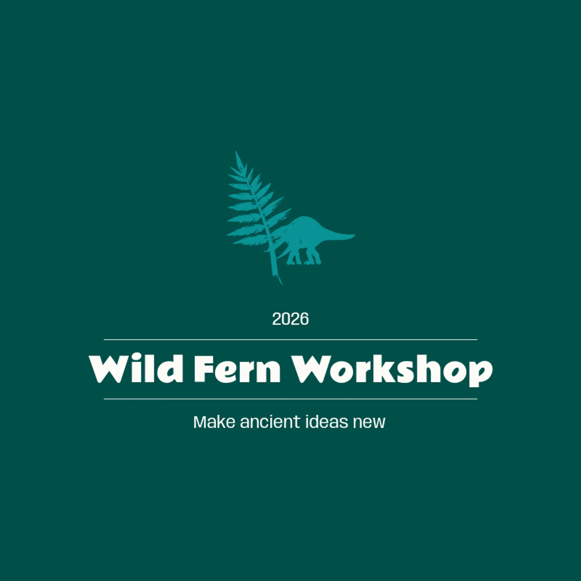 Wild Fern Workshop logo for dinosaur