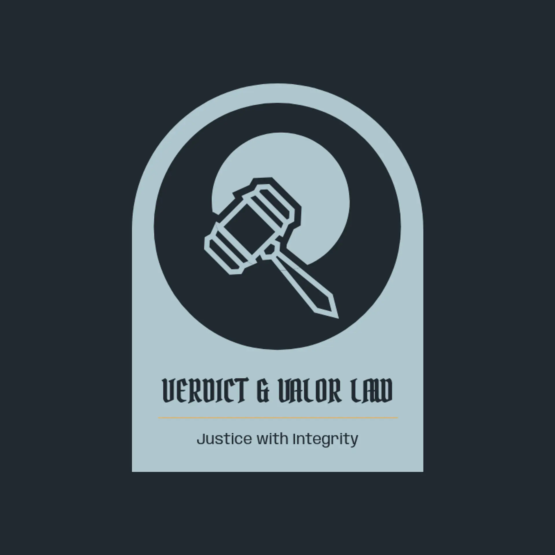 Verdict & Valor Law logo for law office