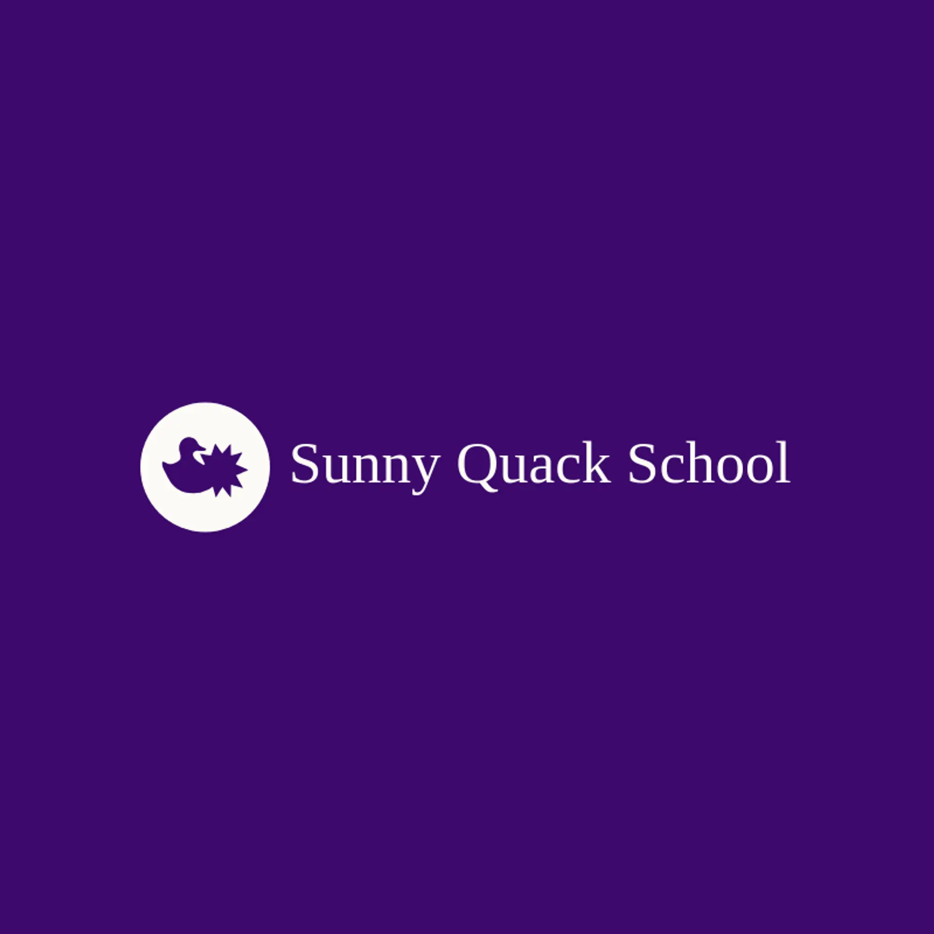 Sunny Quack School logo for duck
