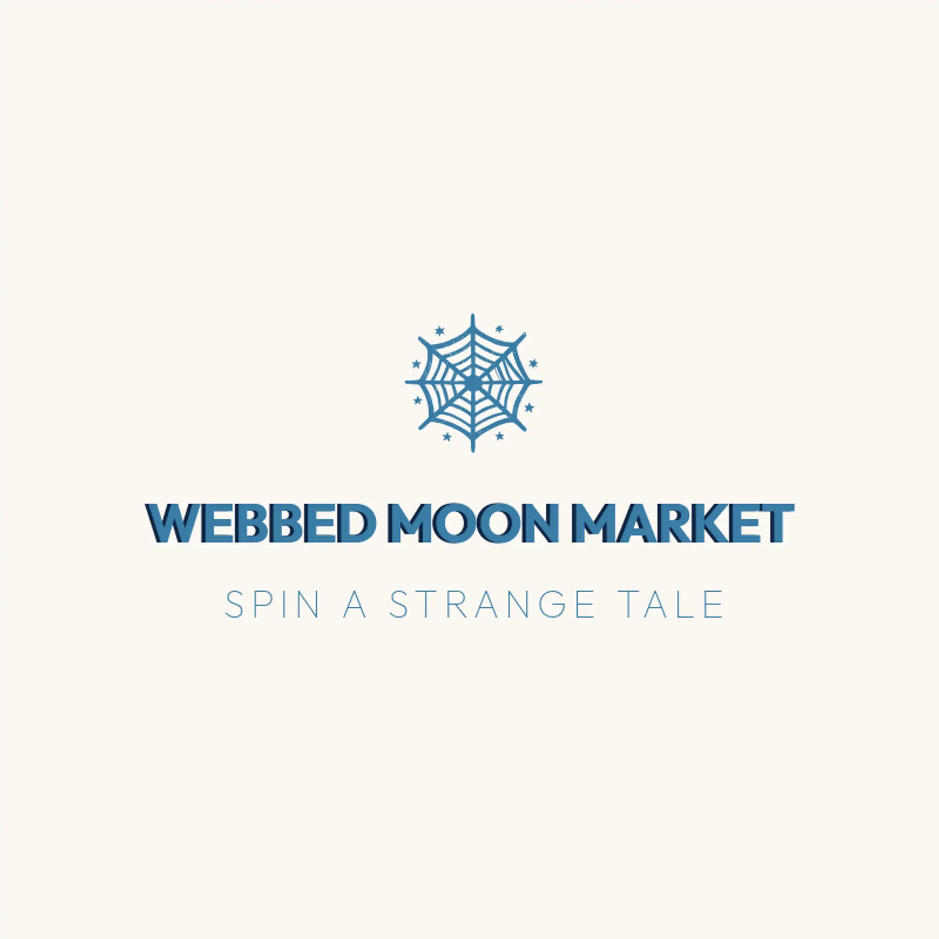 Webbed Moon Market logo for halloween
