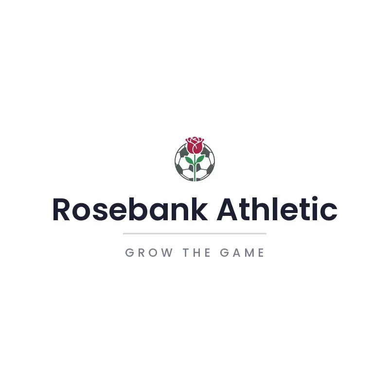 Rose blossom soccer team logo for Rosebank Athletic