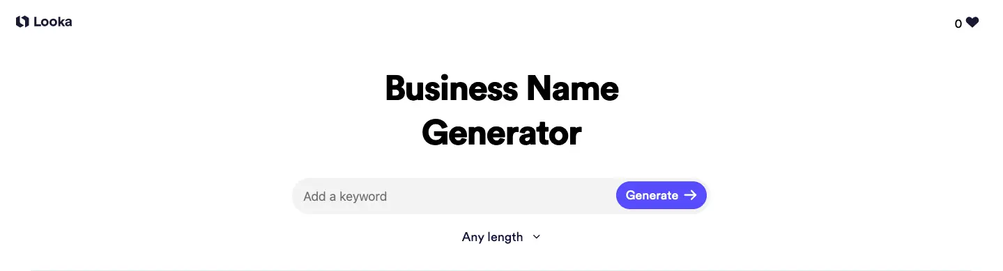 Looka business name generator