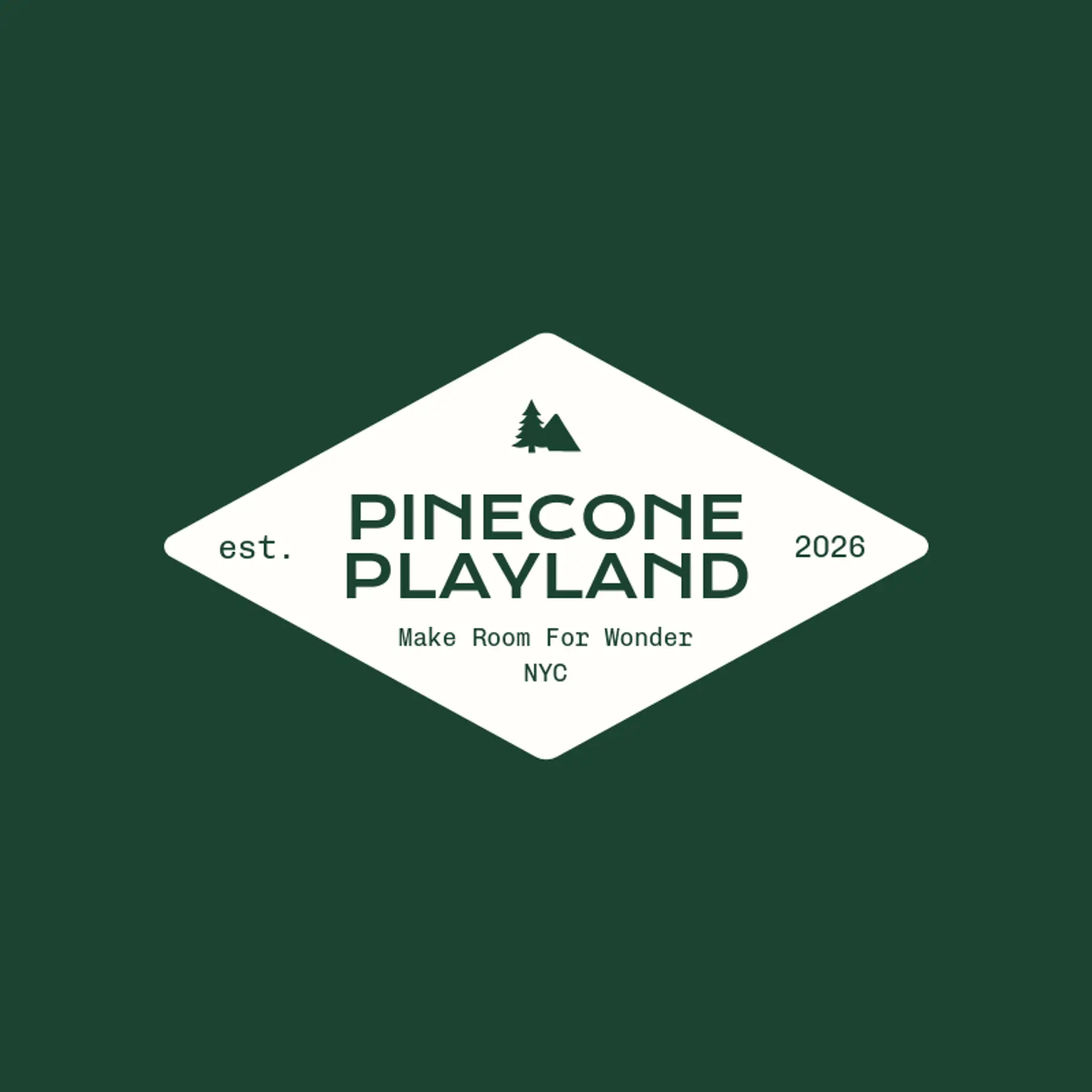 Pinecone Playland logo for theme park