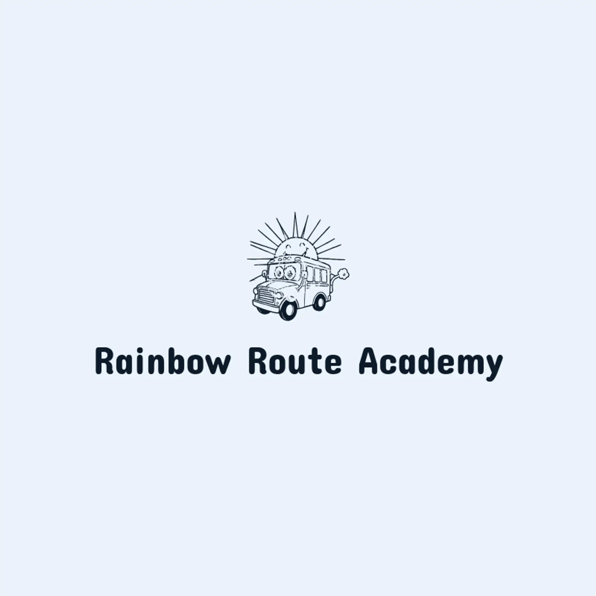 Rainbow Route Academy logo for school bus