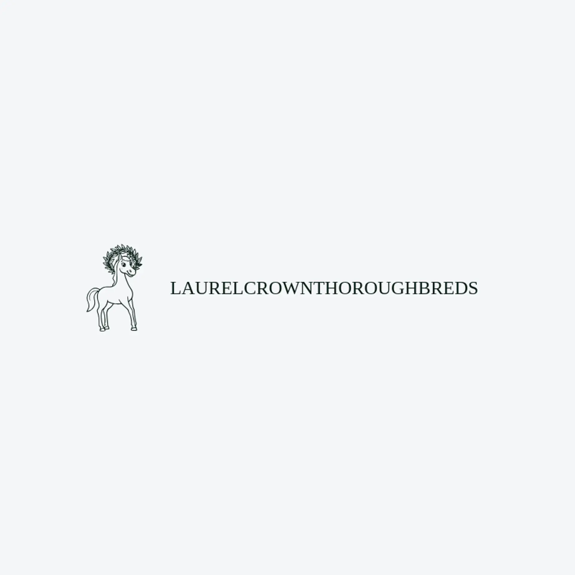 Laurel Crown Thoroughbreds logo for horse racing