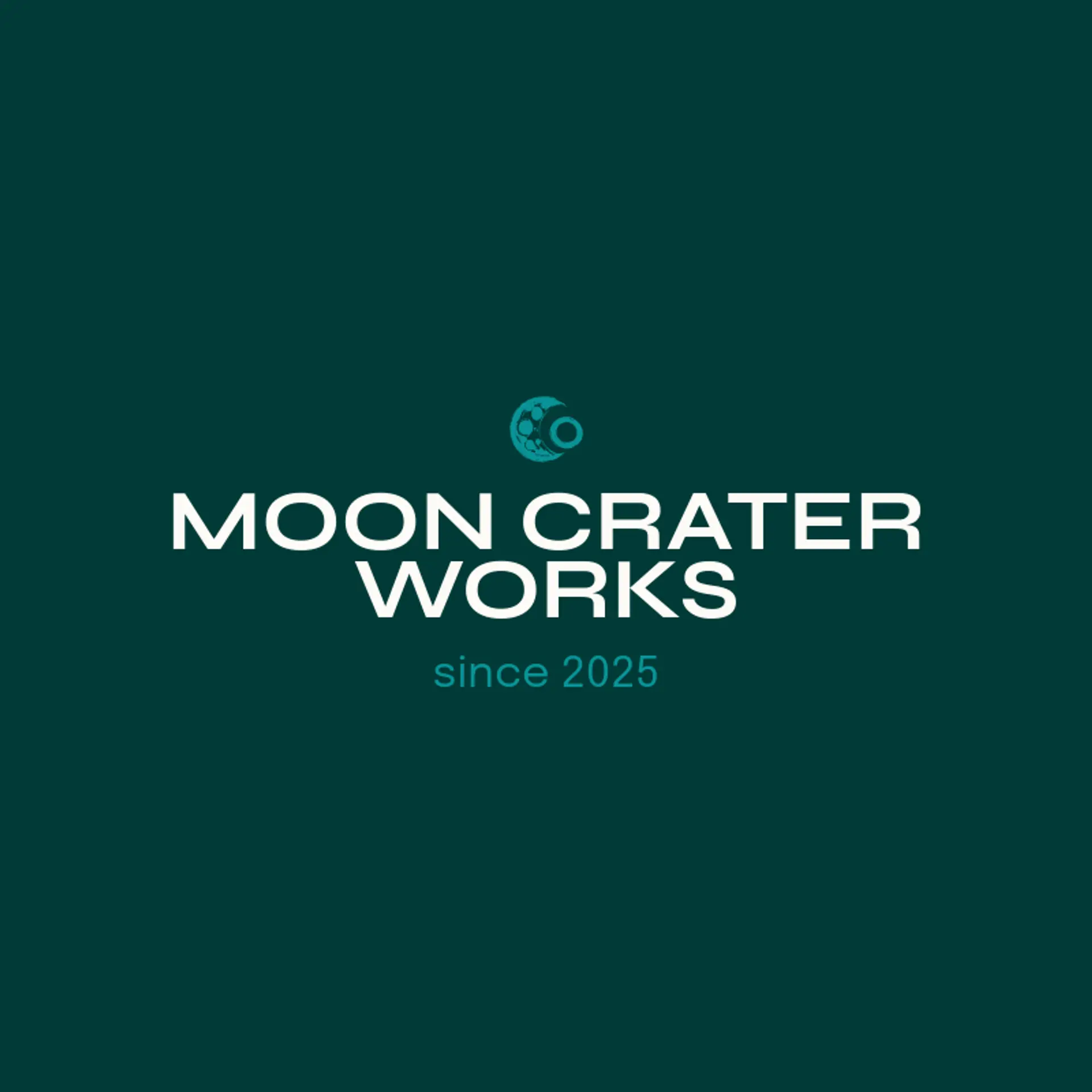 Moon Crater Works logo for moon
