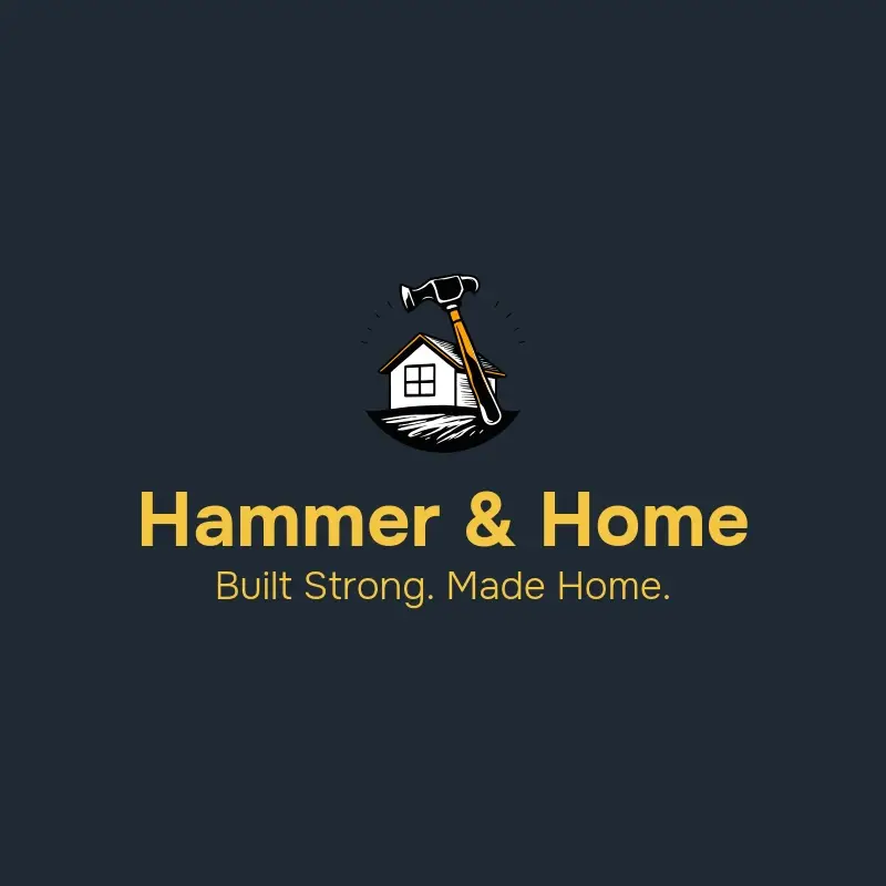 The handyman business name Hammer & Home as a branded logo with a color icon
