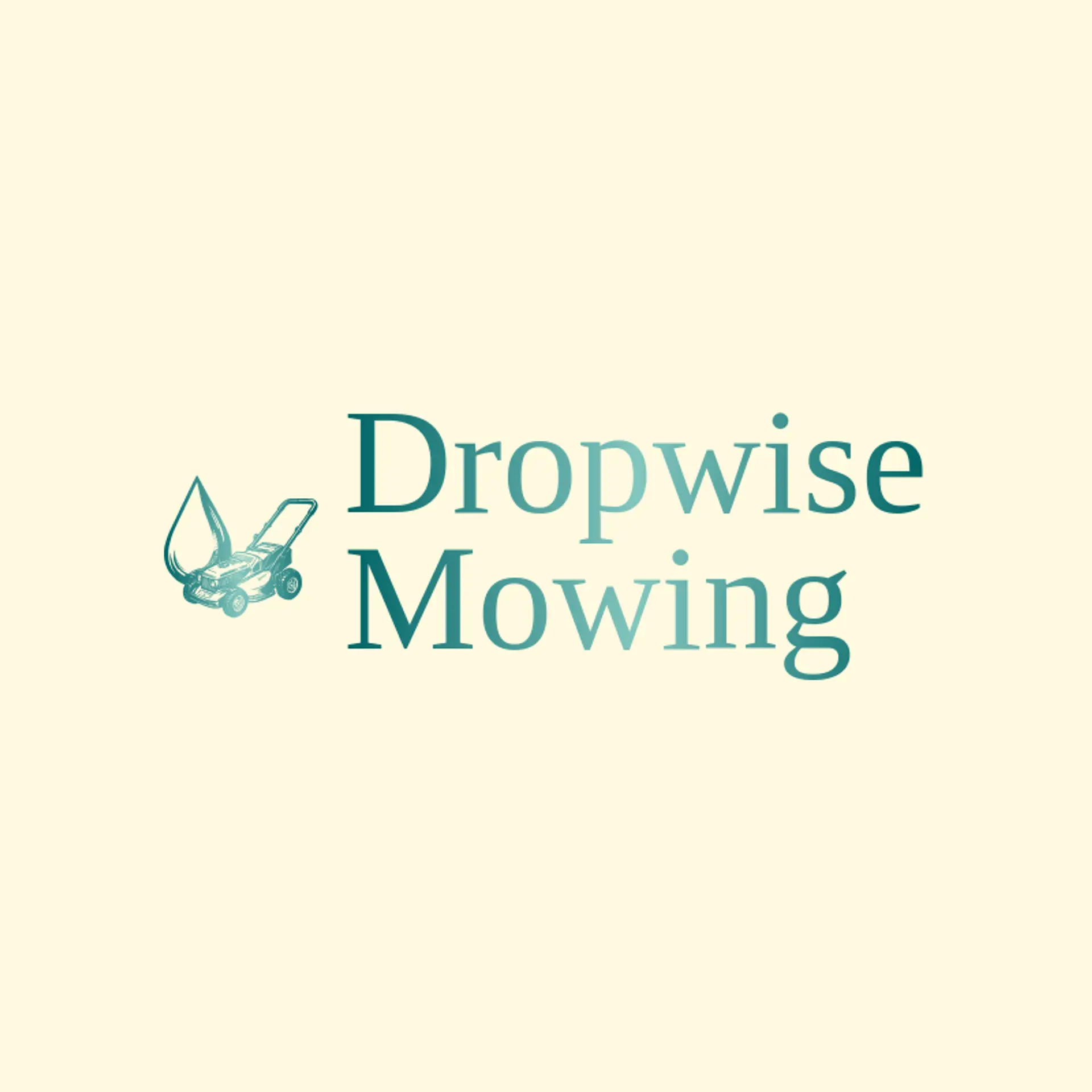 Dropwise Mowing logo for lawn mower