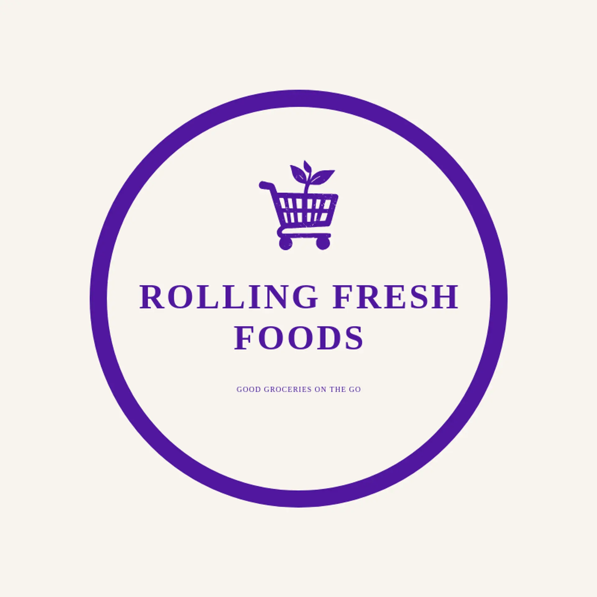 Rolling Fresh Foods logo for grocery store
