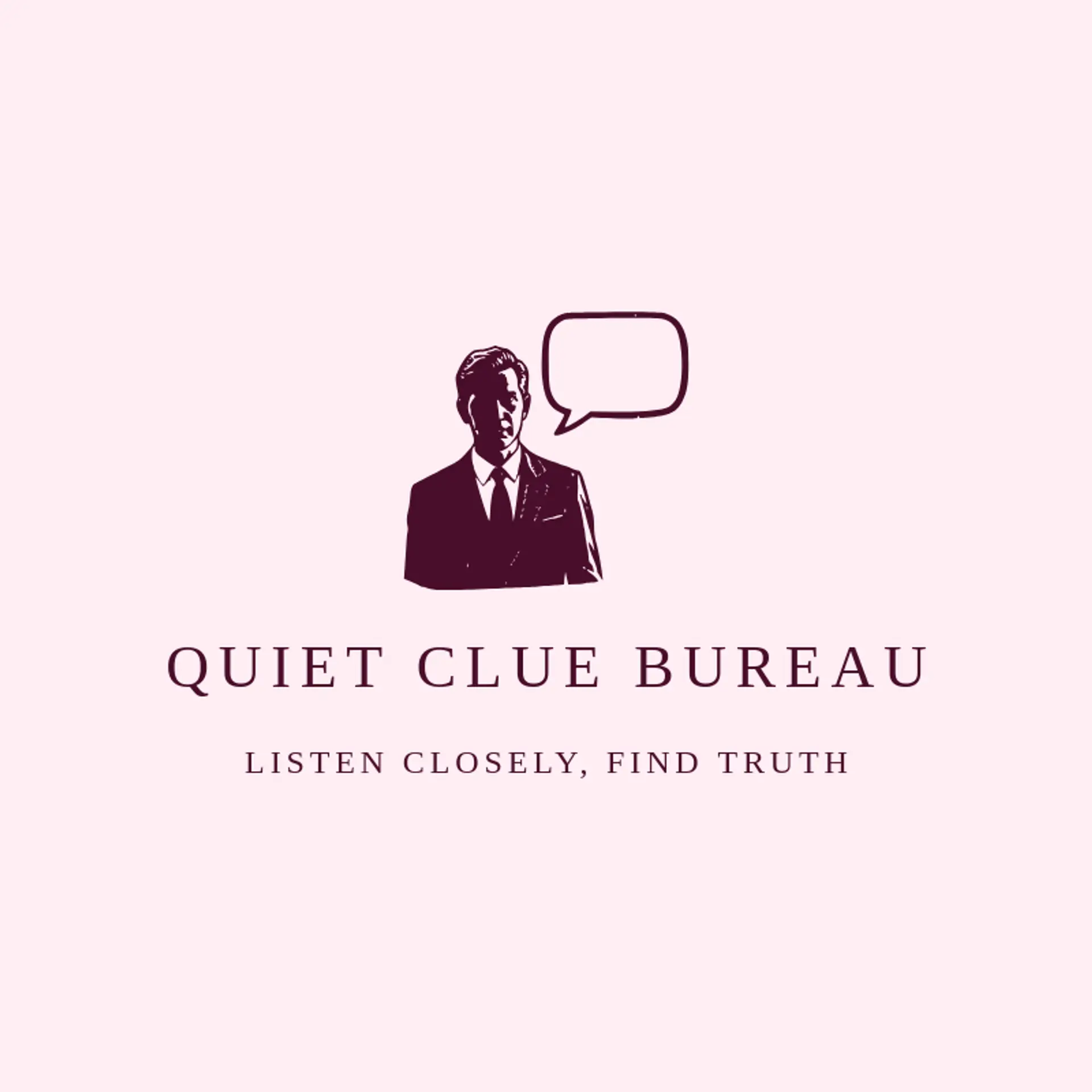 Quiet Clue Bureau logo for crime