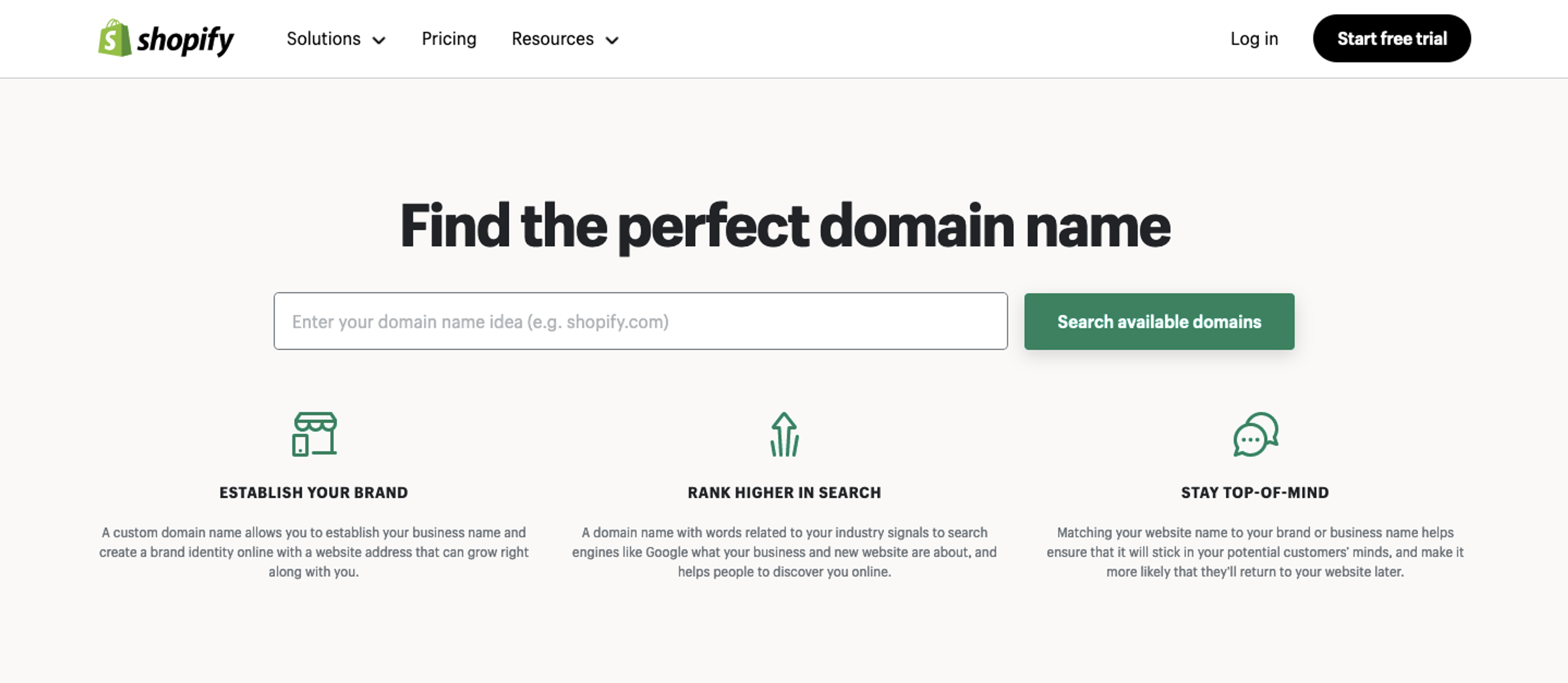 Shopify domain registration