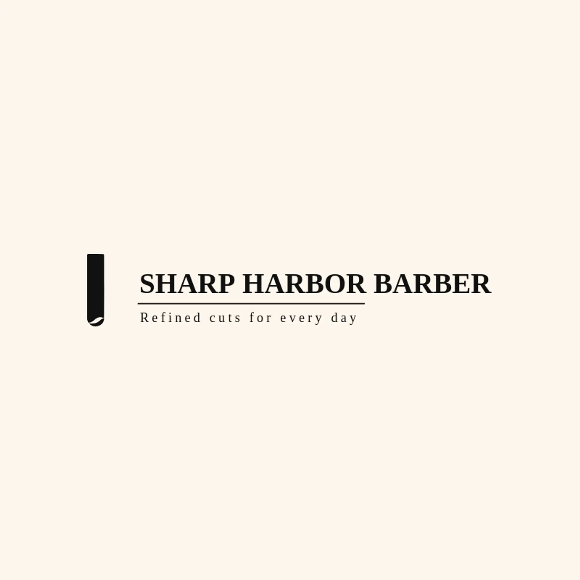 Sharp Harbor Barber logo for barbershop