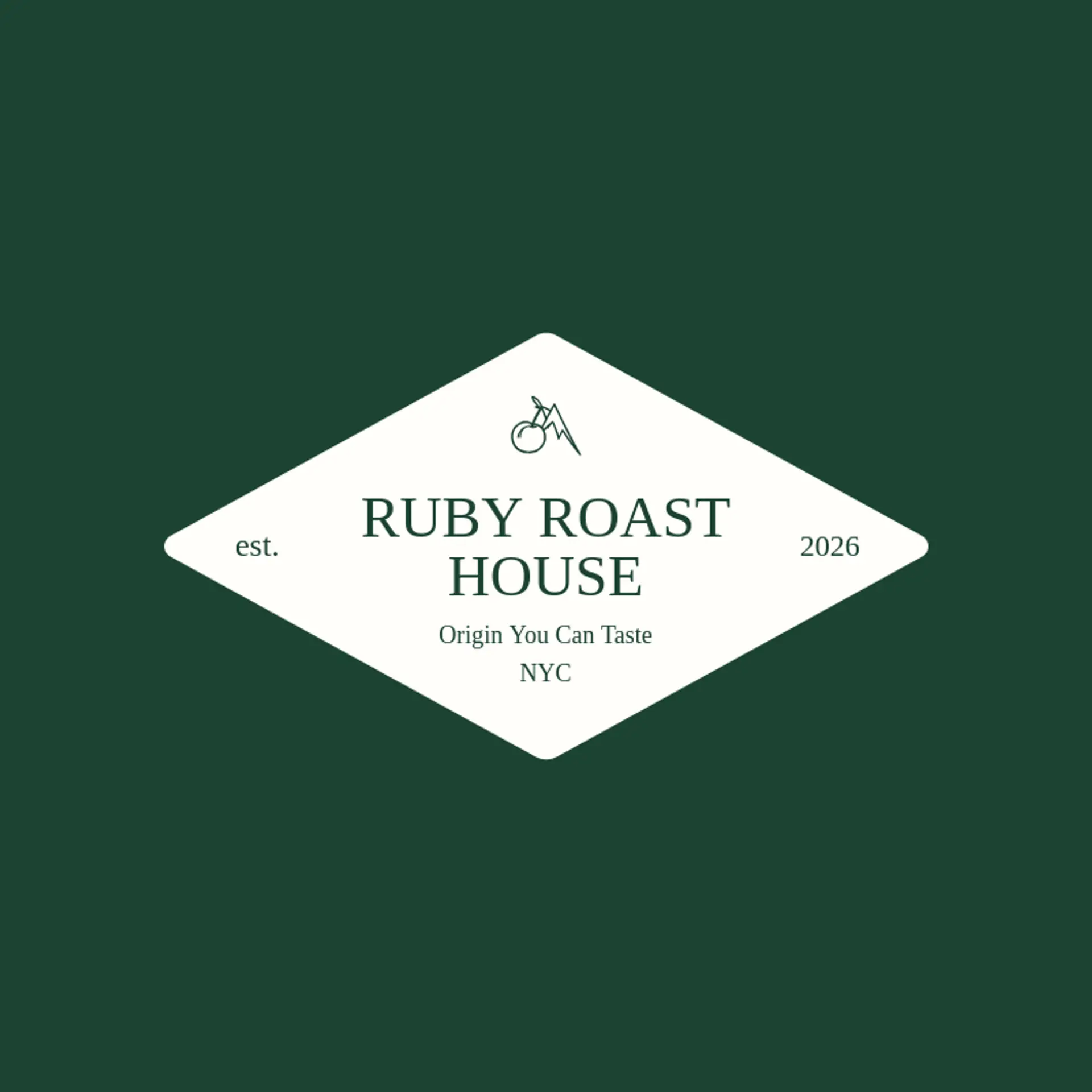 Ruby Roast House logo for coffee bean