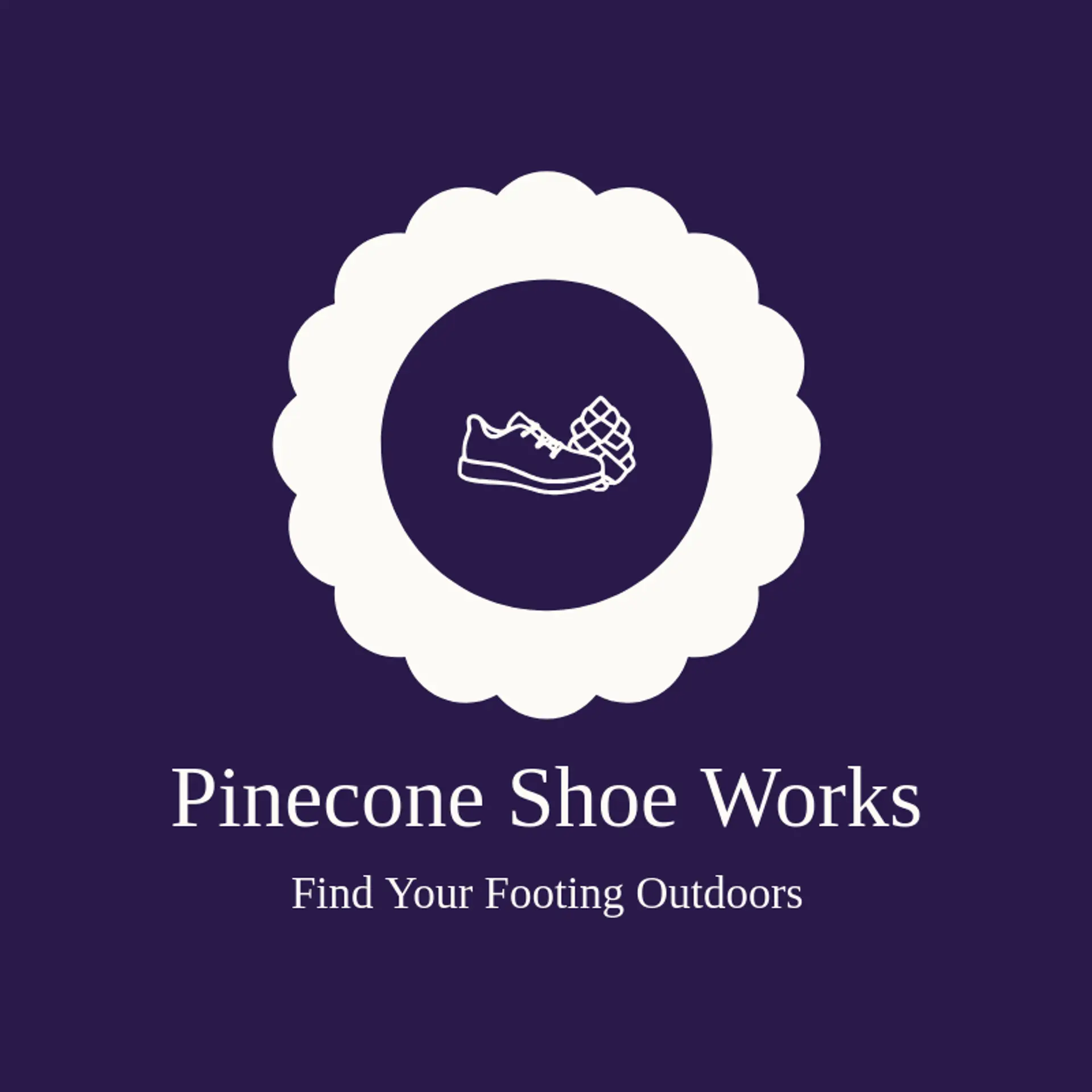 Pinecone Shoe Works logo for shoe store