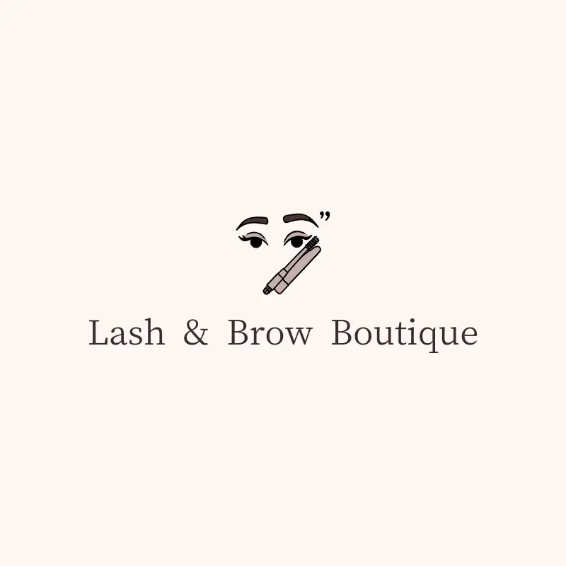 The lash name Lash & Brow Boutique as a branded logo with a color icon
