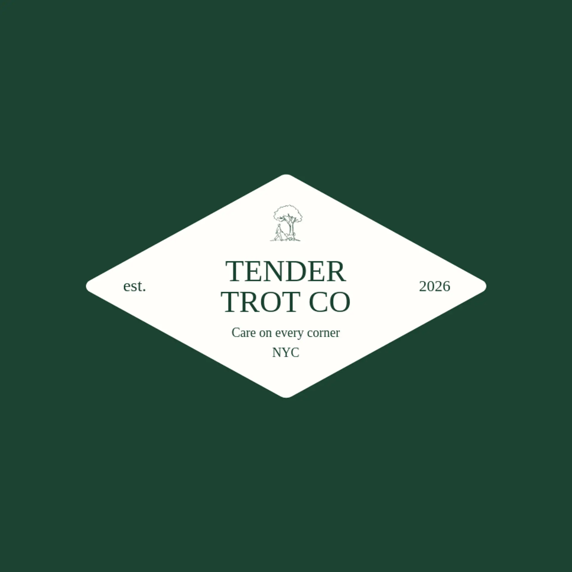 Tender Trot Co logo for dog walking