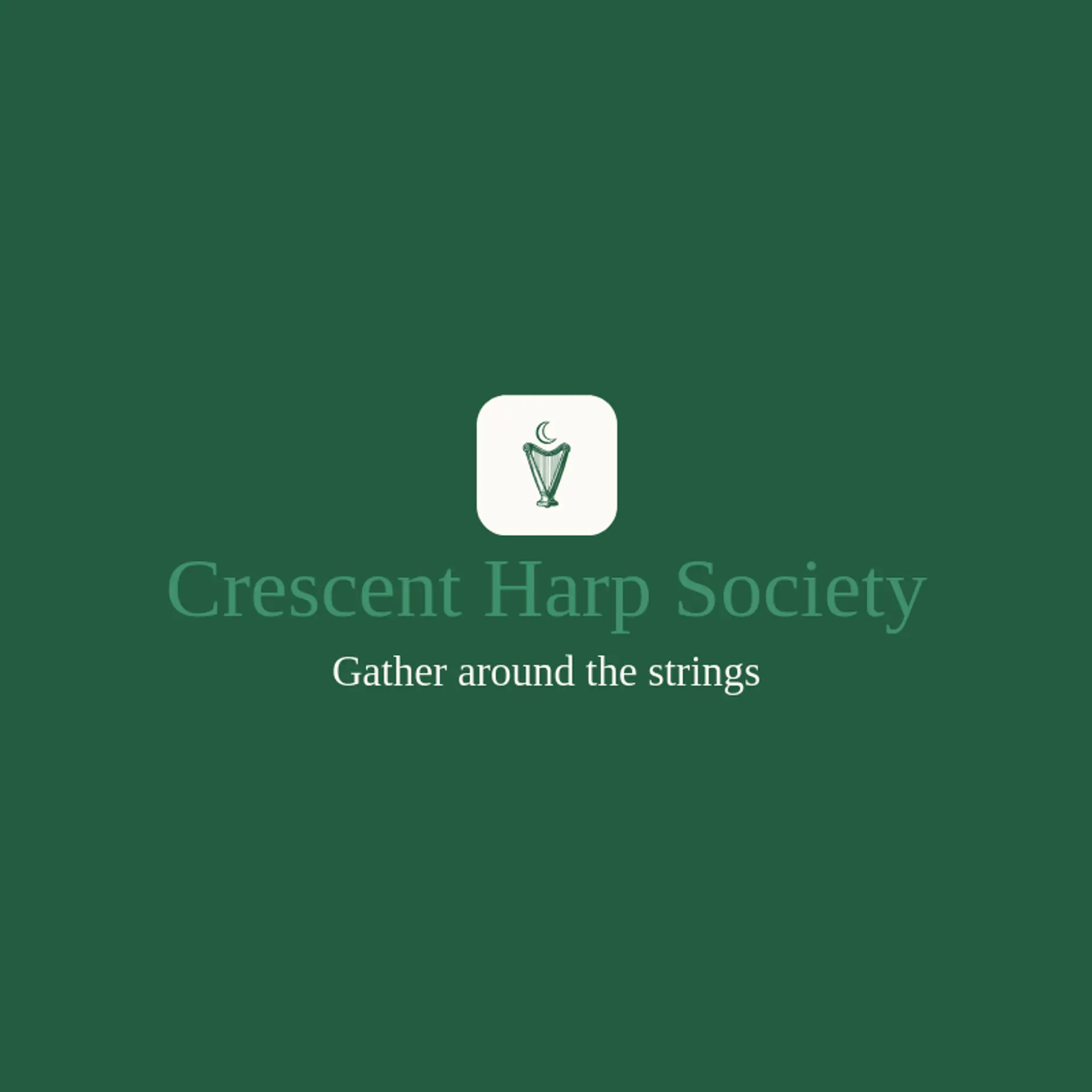 Crescent Harp Society logo for harp