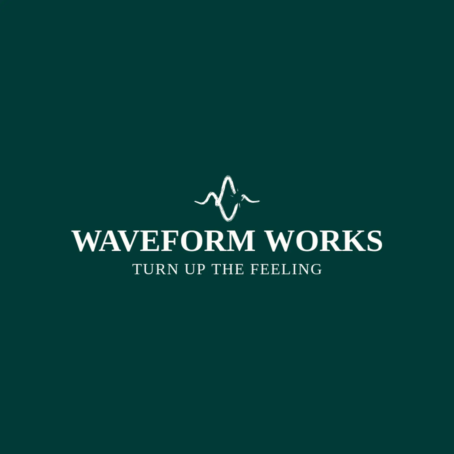 Waveform Works logo for sound wave