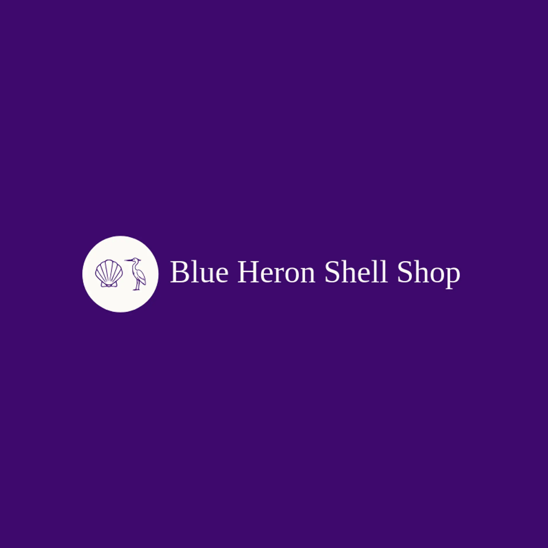 Blue Heron Shell Shop logo for shell