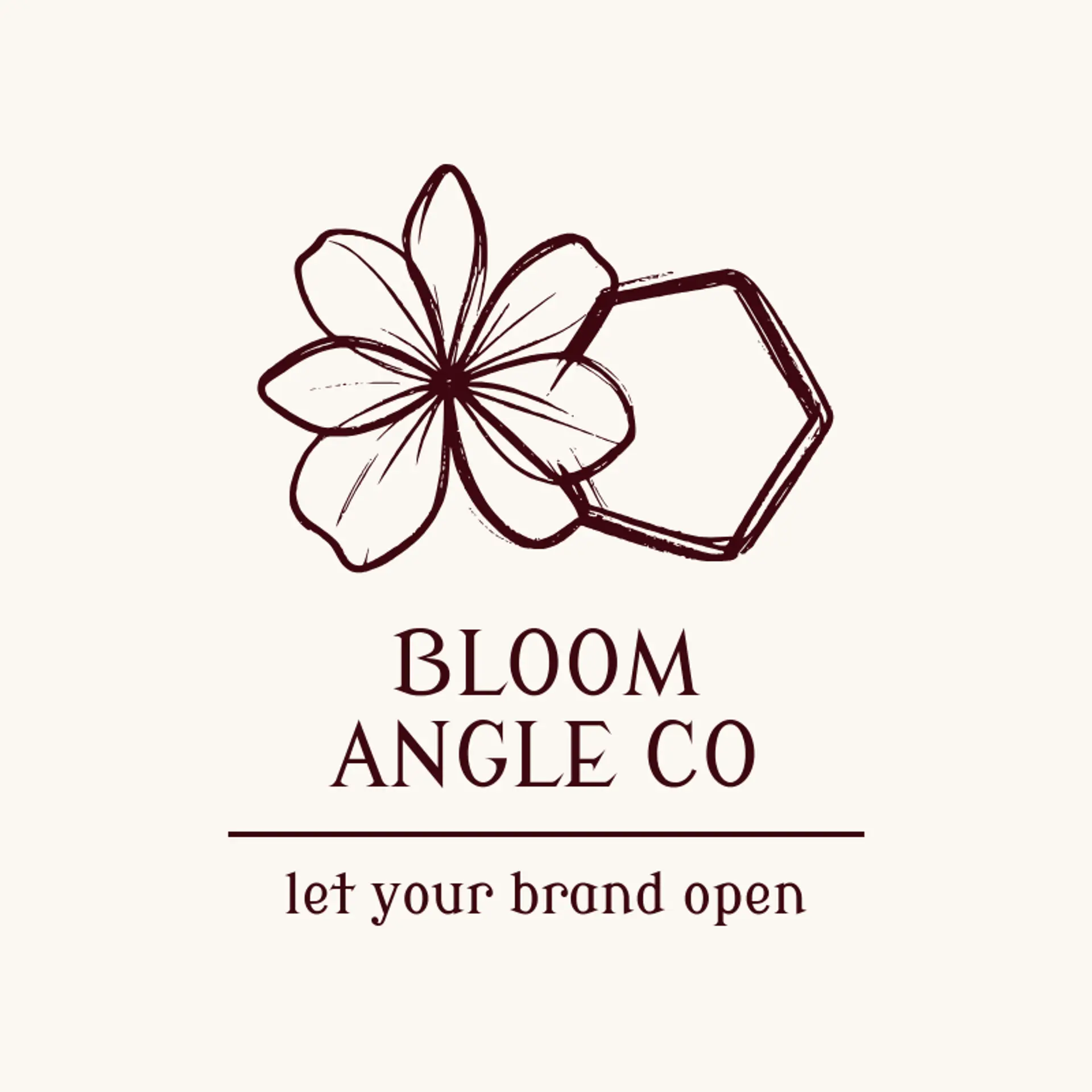 Bloom Angle Co logo for hexagon