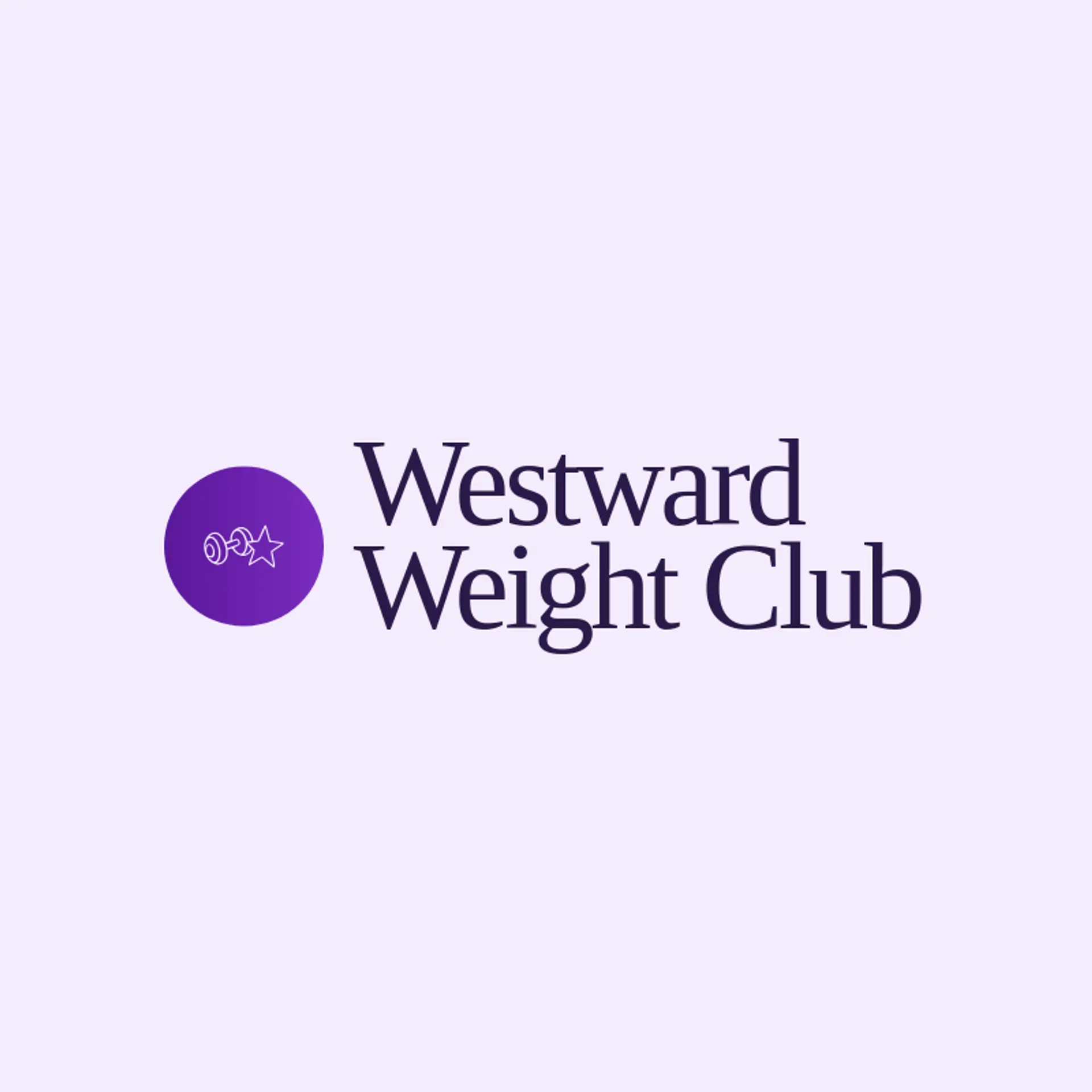 Westward Weight Club logo for dumbbell