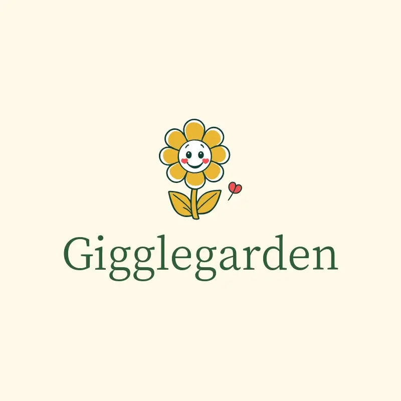 The daycare name GiggleGarden as a branded logo with a color icon
