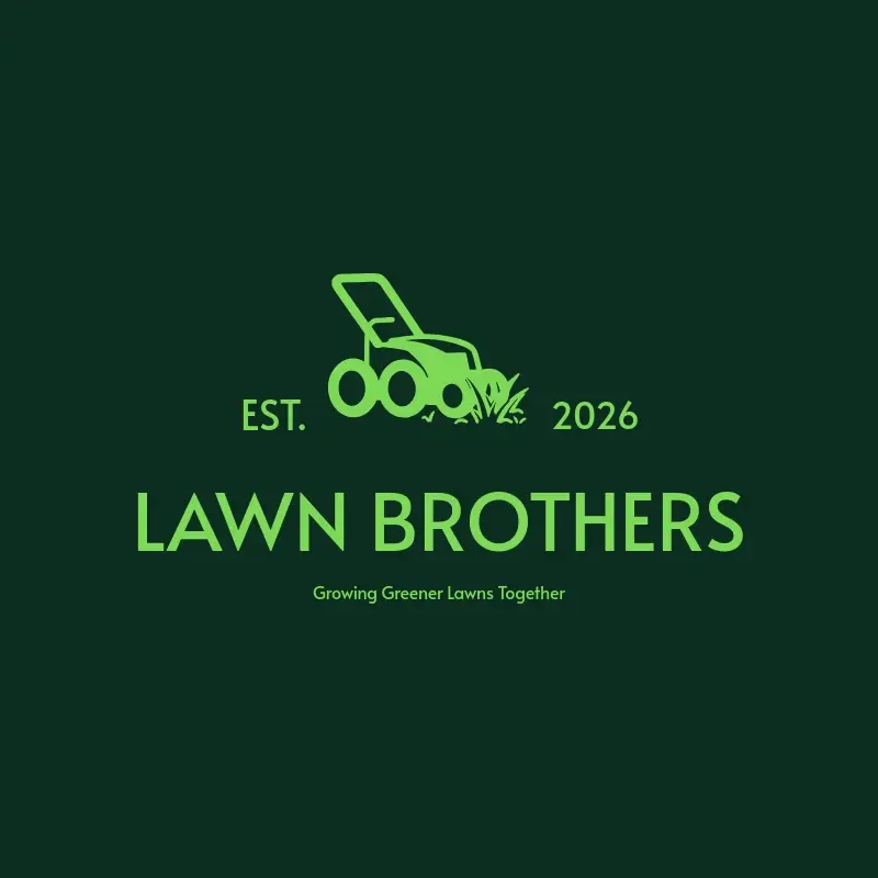 The lawn care name Lawn Brothers as a branded logo with a single color icon