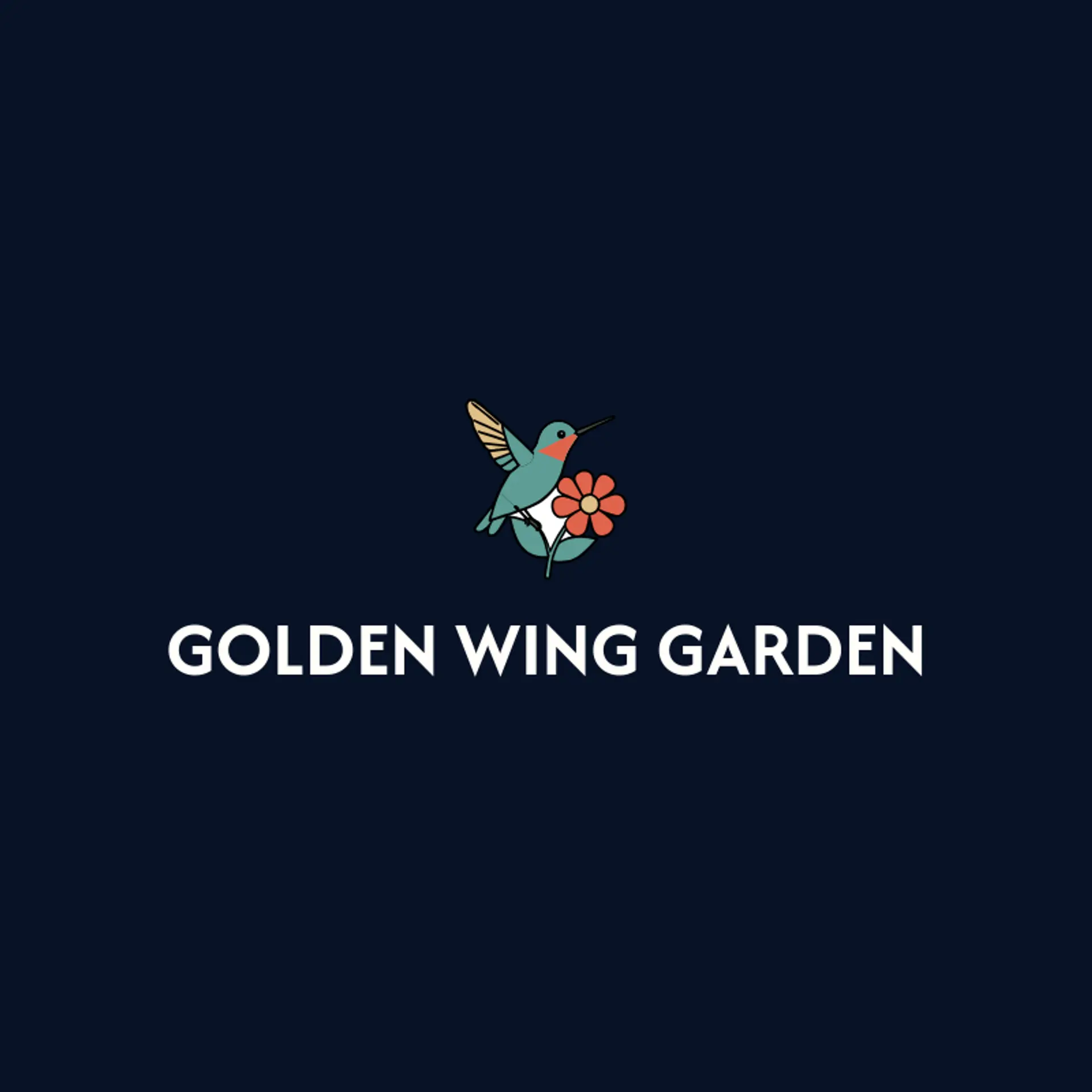 Golden Wing Garden logo for hummingbird