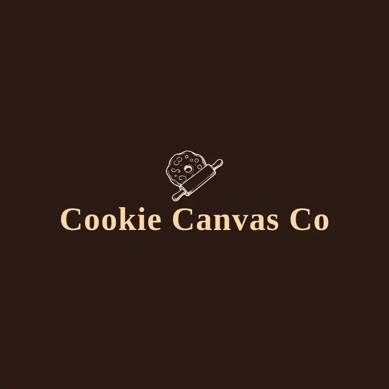 The cookie business name Cookie Canvas Co as a branded logo with a single color icon