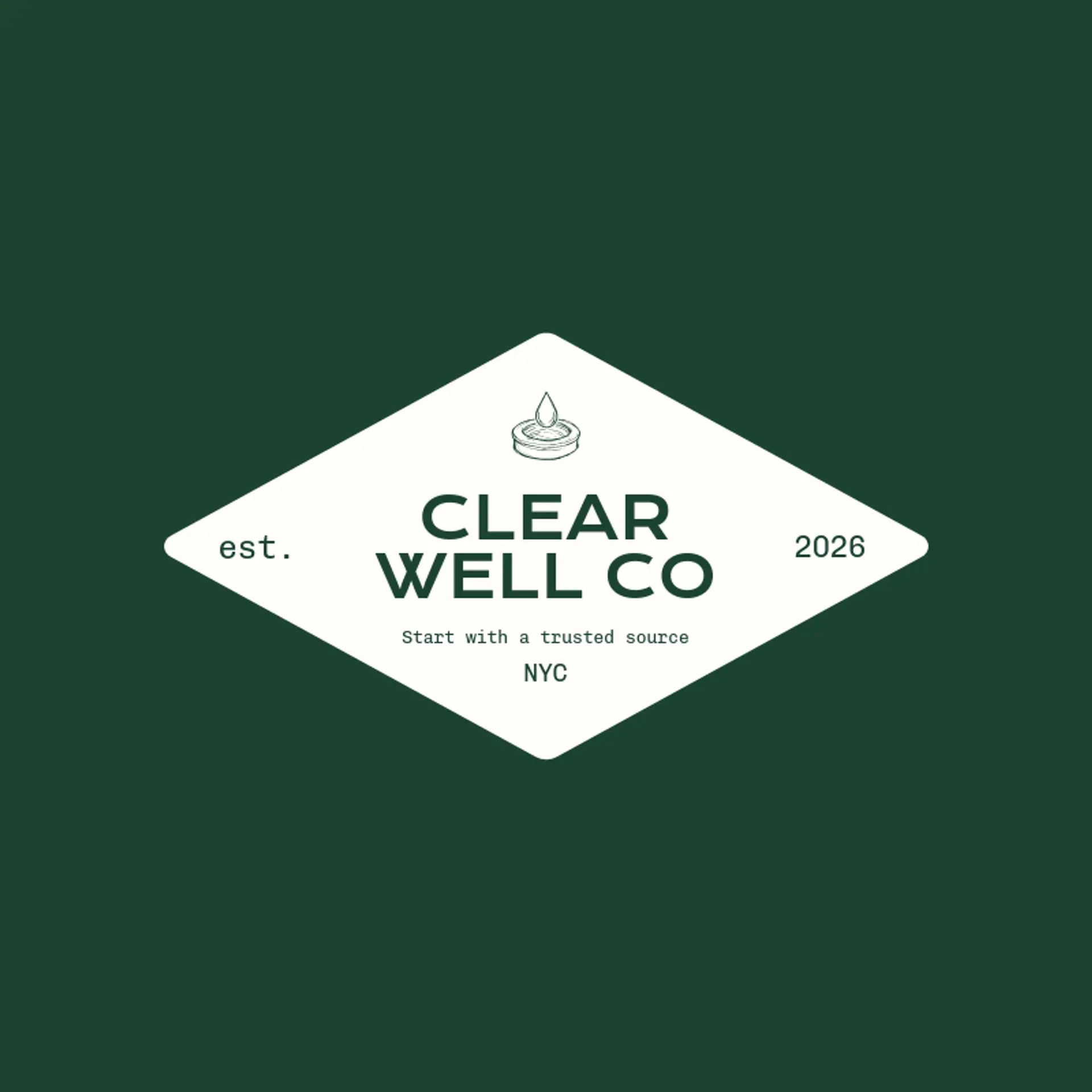Clear Well Co logo for water