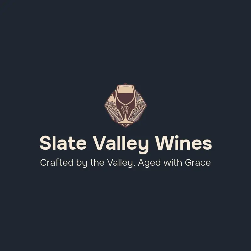 The winery name Slate Valley Wines as a branded logo with a color icon