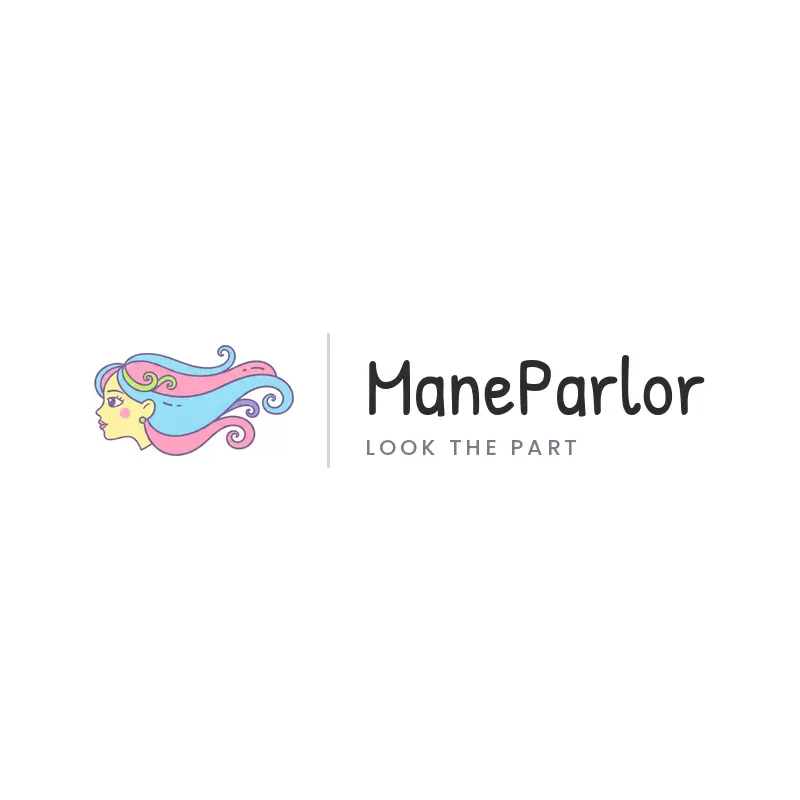 Woman with flowing hair salon logo